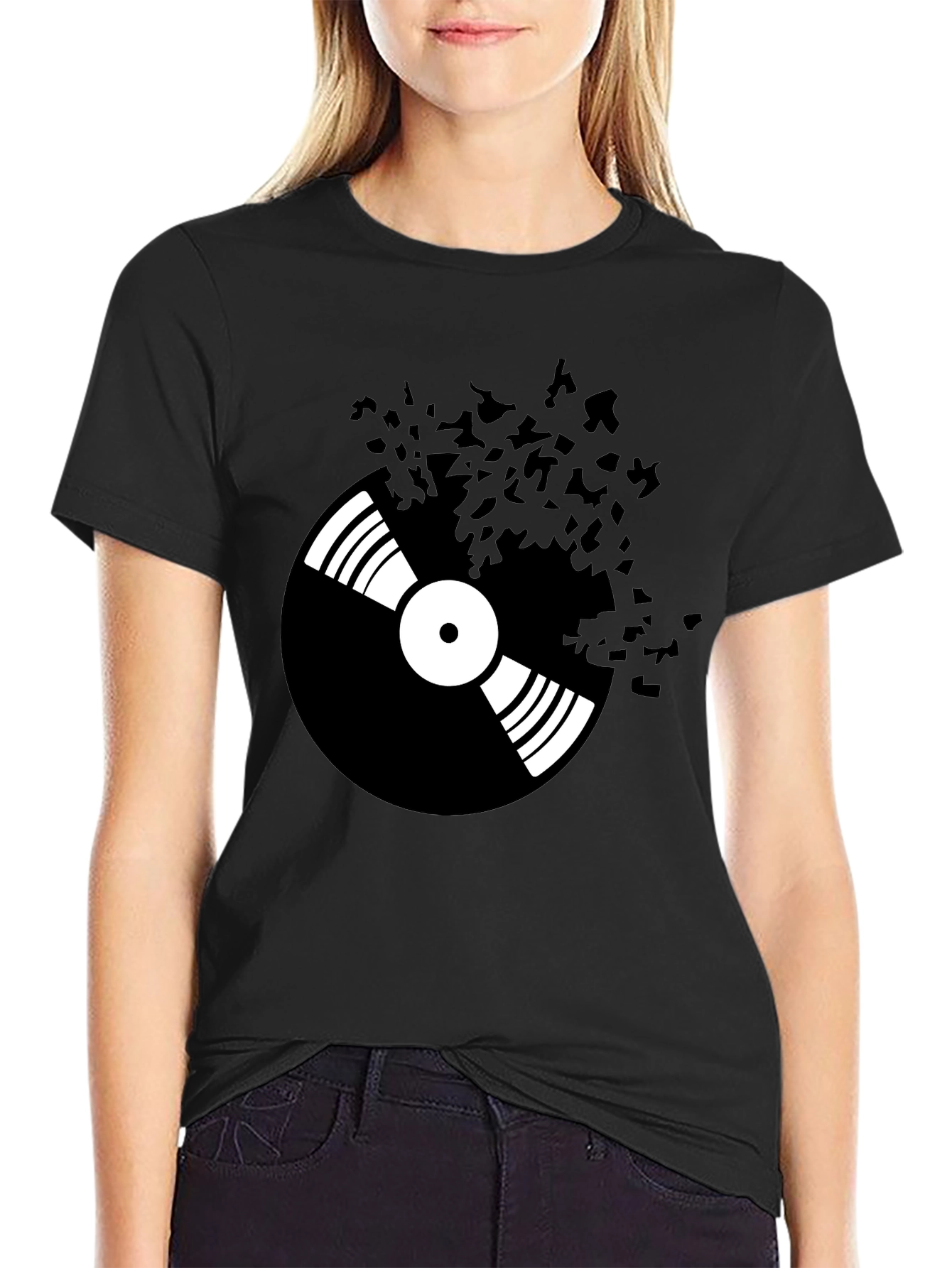 Vinyl Record Graphic Black T-Shirt
