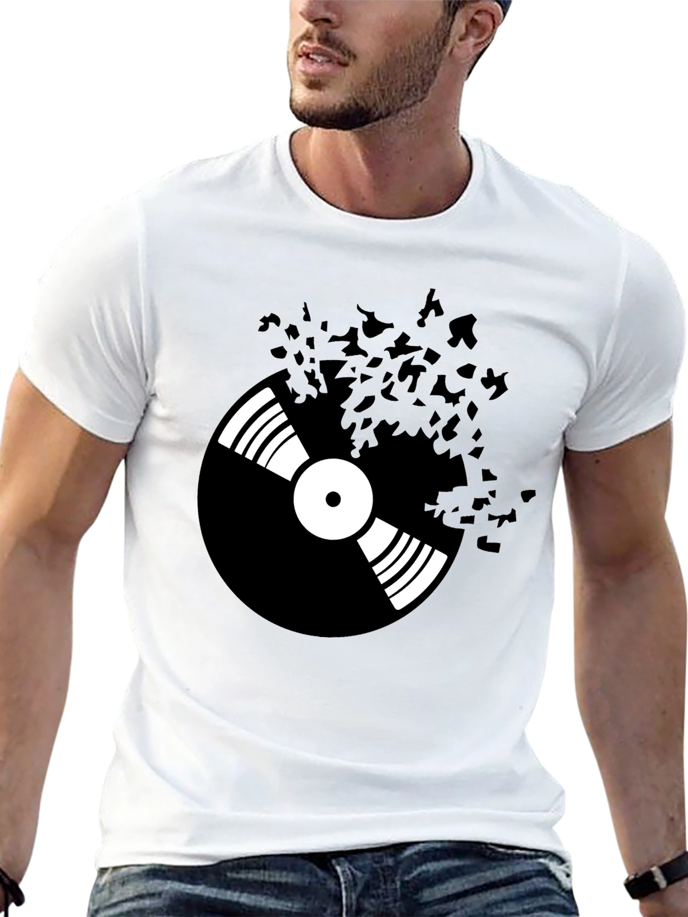Vinyl Record Graphic Black T-Shirt