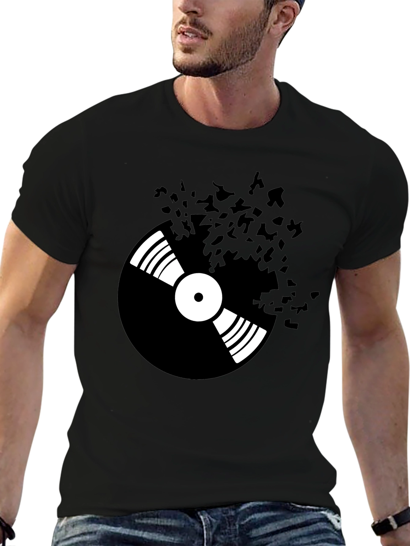 Vinyl Record Graphic Black T-Shirt