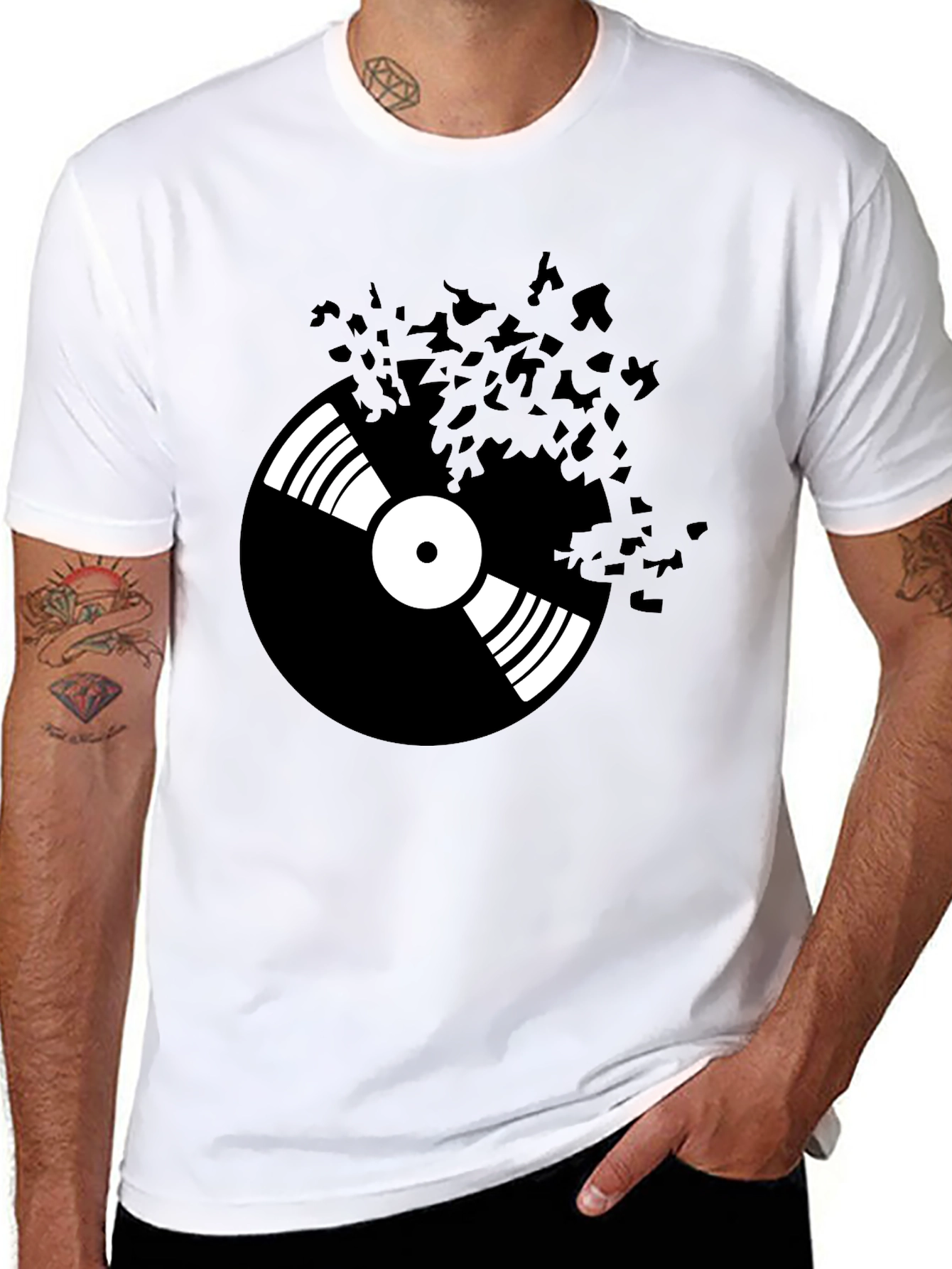 Vinyl Record Graphic Black T-Shirt