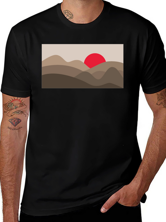 Desert Sunset Graphic Tee - Unisex Black T-Shirt