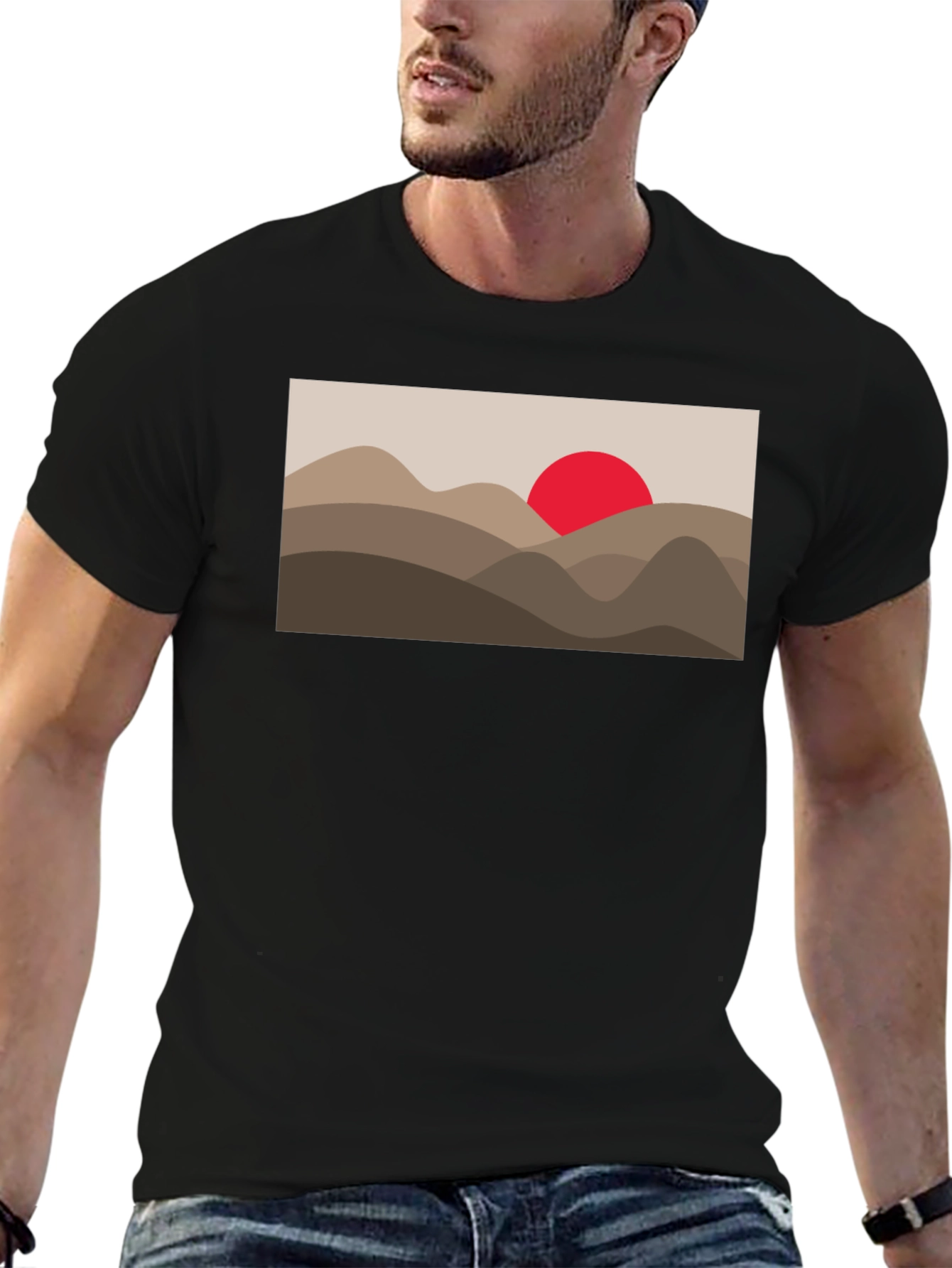 Desert Sunset Graphic Tee - Unisex Black T-Shirt