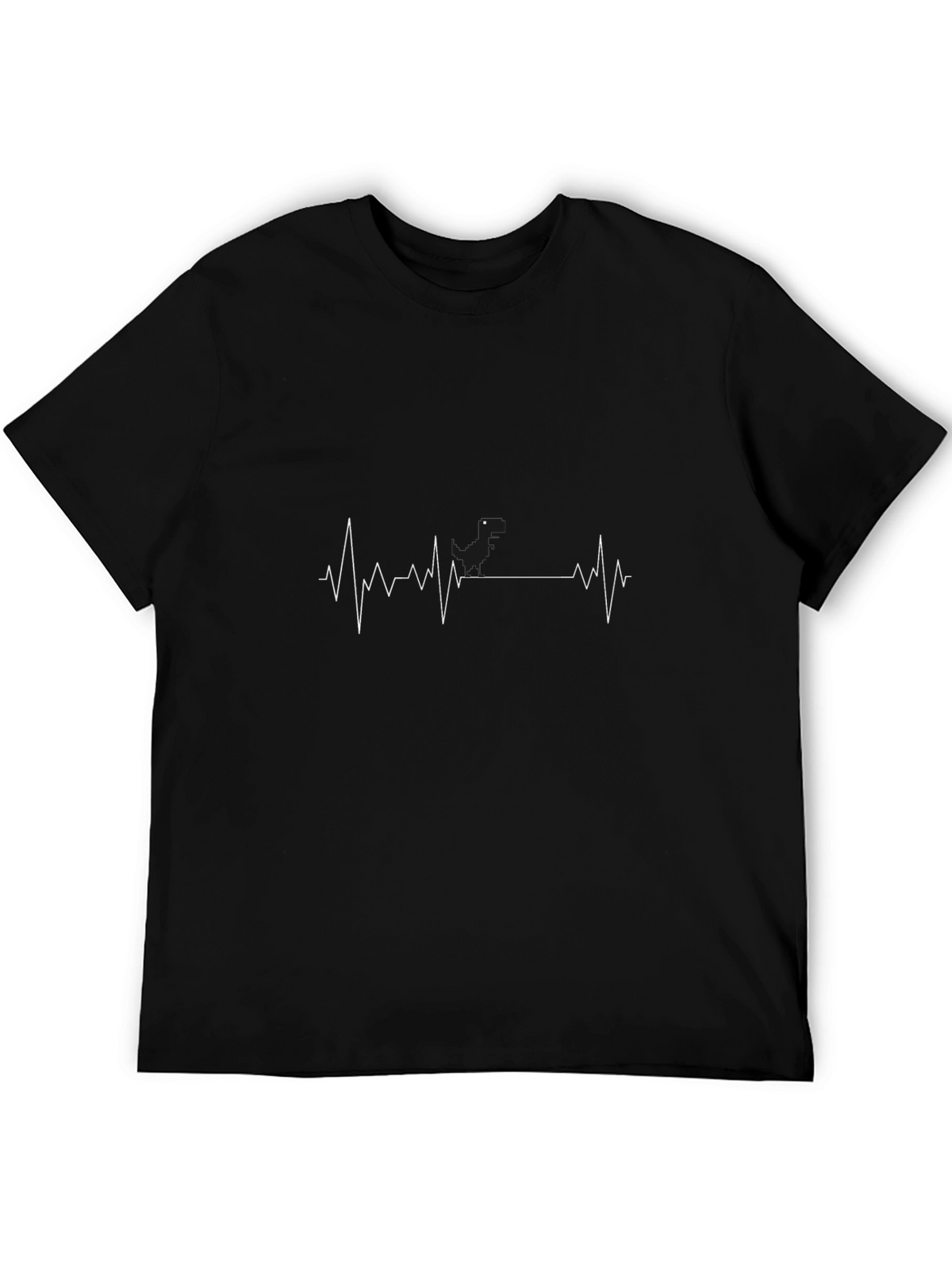 Heartbeat Dinosaur Graphic Tee - Black