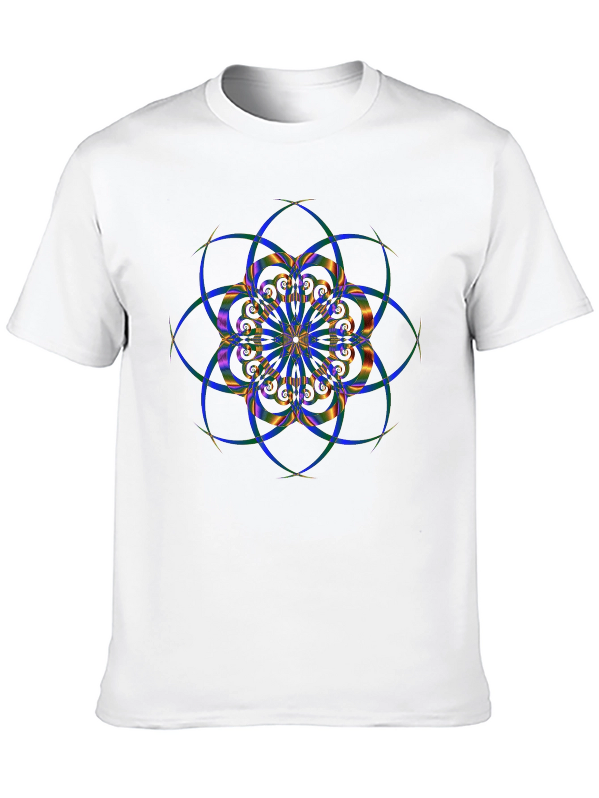 Geometric Mandala Design Black T-Shirt
