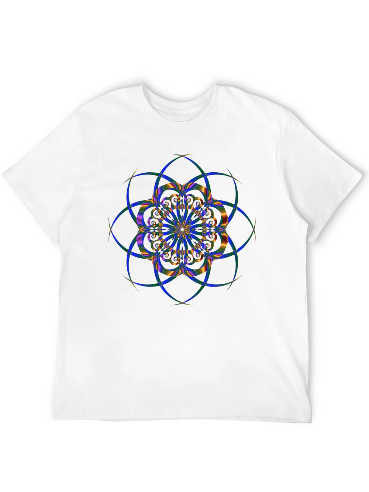 Geometric Mandala Design Black T-Shirt