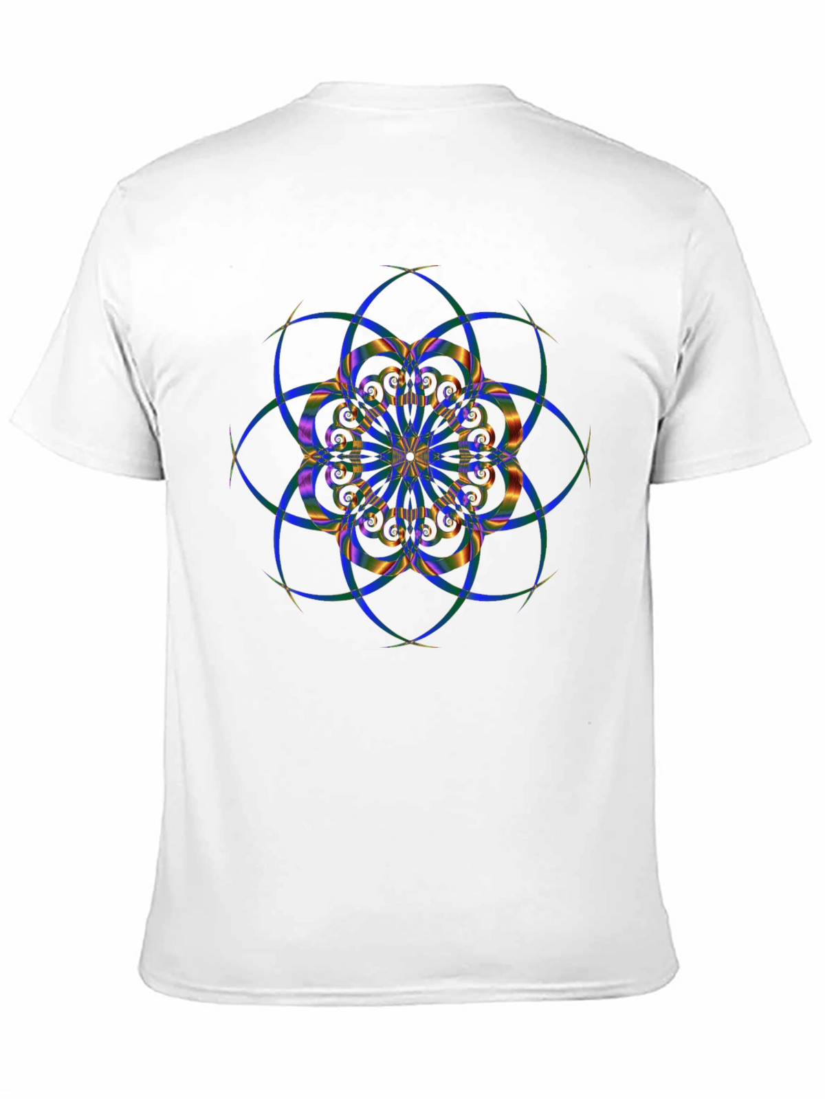 Geometric Mandala Design Black T-Shirt
