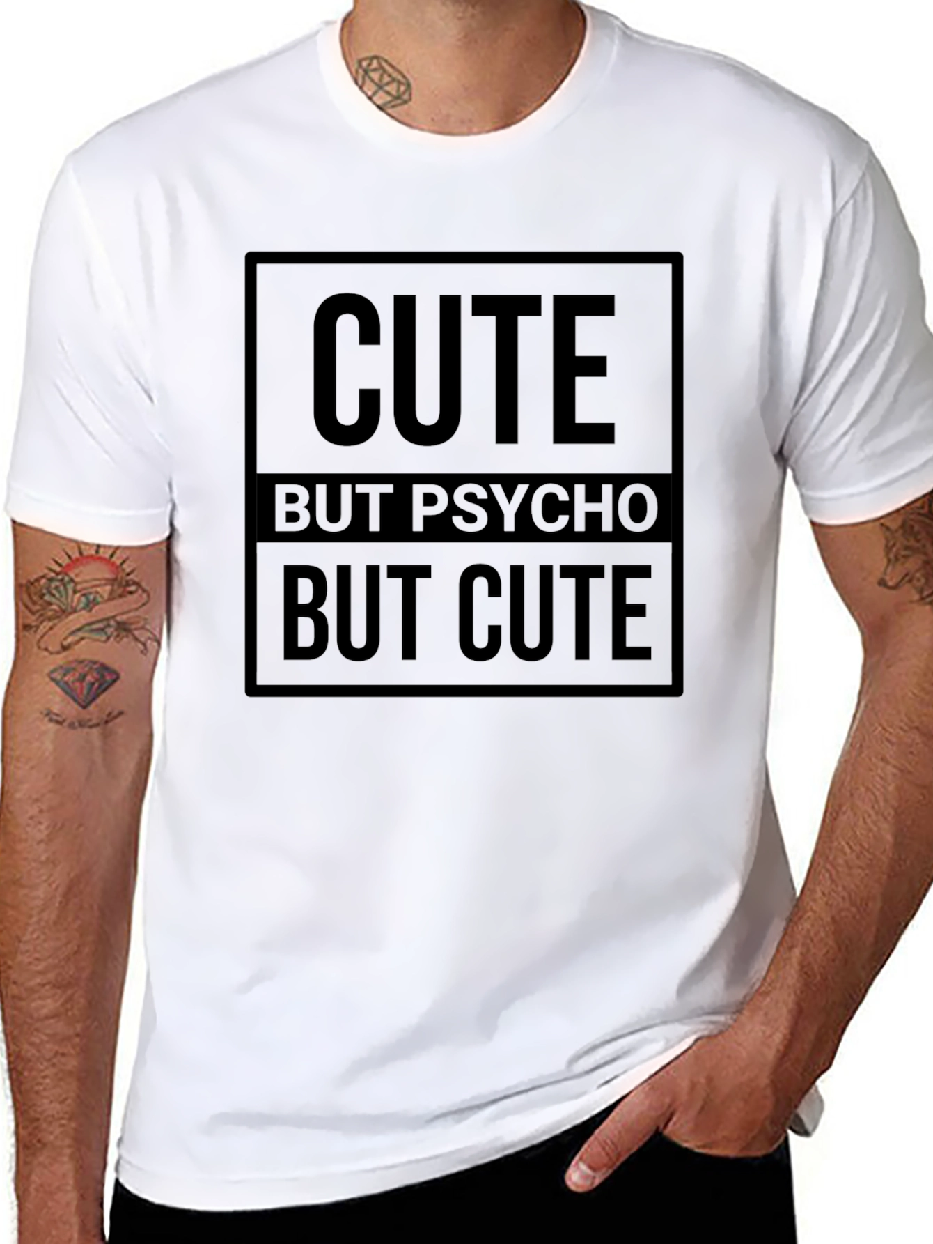 Cute But Psycho But Cute - Black T-Shirt