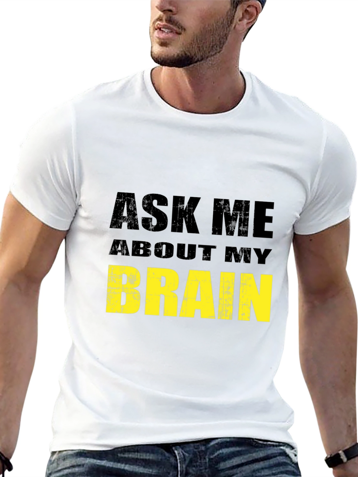 Ask Me About My Brain Black T-Shirt