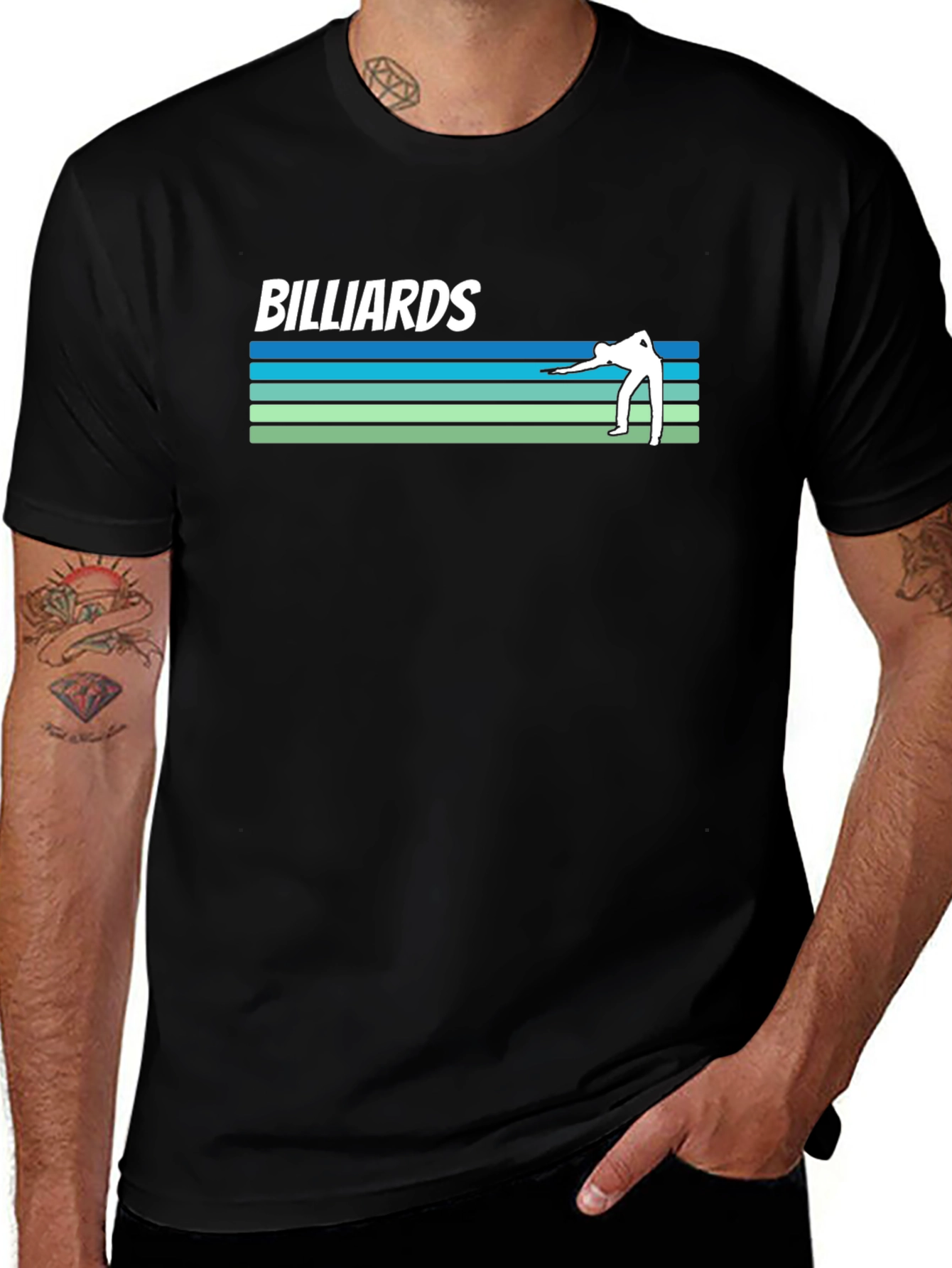 Billiards Graphic Tee - Cool Retro Design