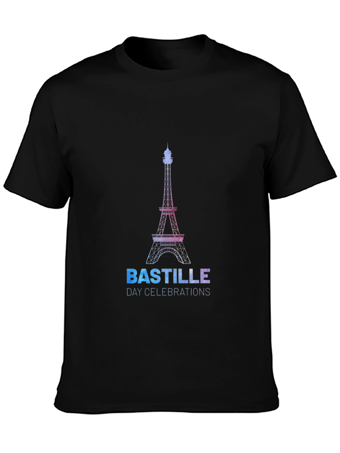 Bastille Day Eiffel Tower Graphic Tee - Black
