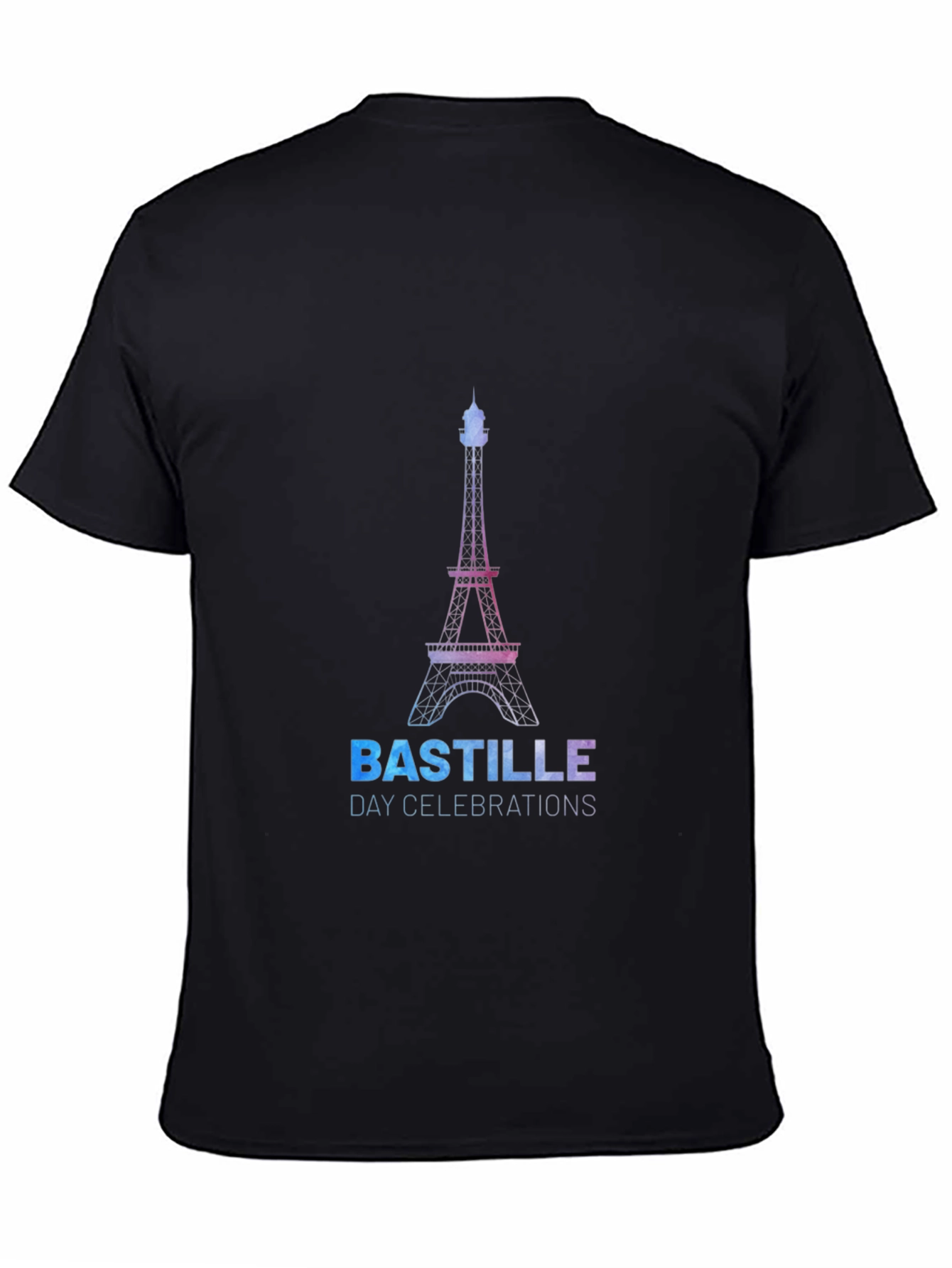 Bastille Day Eiffel Tower Graphic Tee - Black