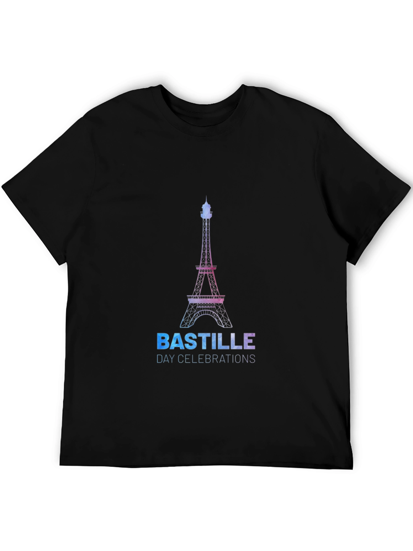 Bastille Day Eiffel Tower Graphic Tee - Black