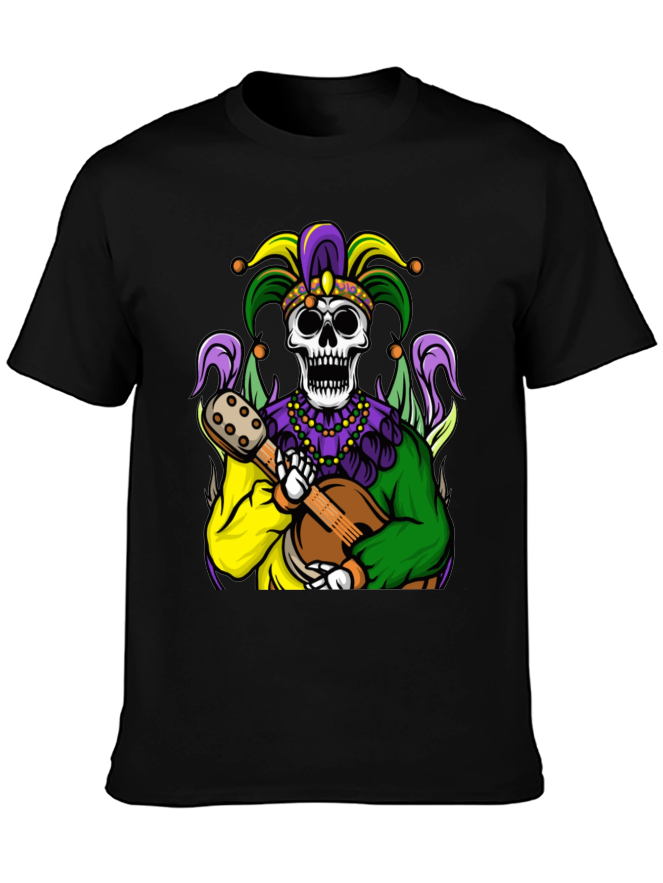 Mardi Gras Jester Skull Graphic Tee