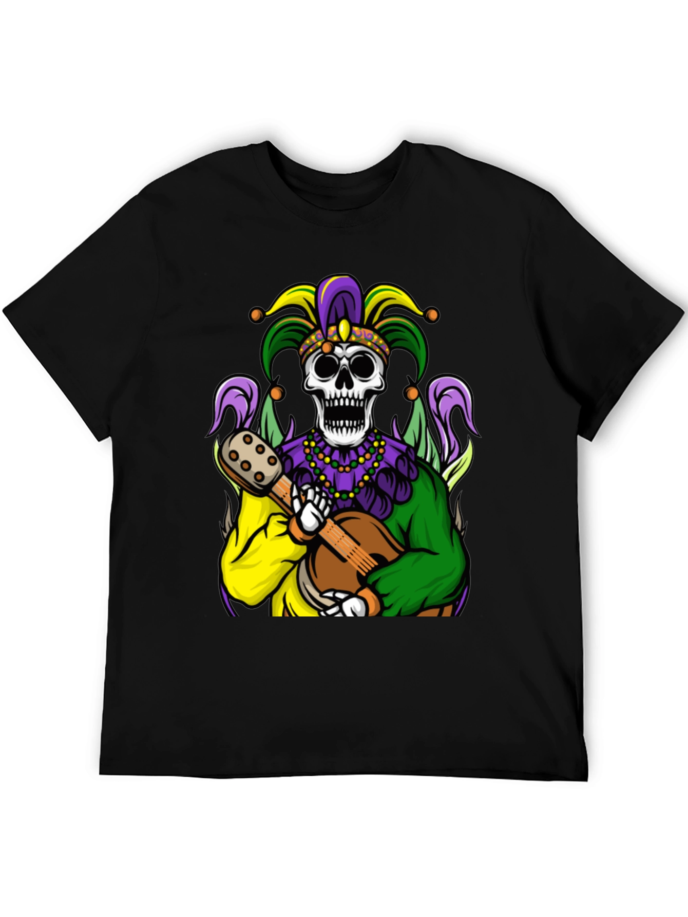 Mardi Gras Jester Skull Graphic Tee