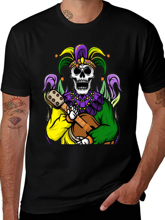 Mardi Gras Jester Skull Graphic Tee