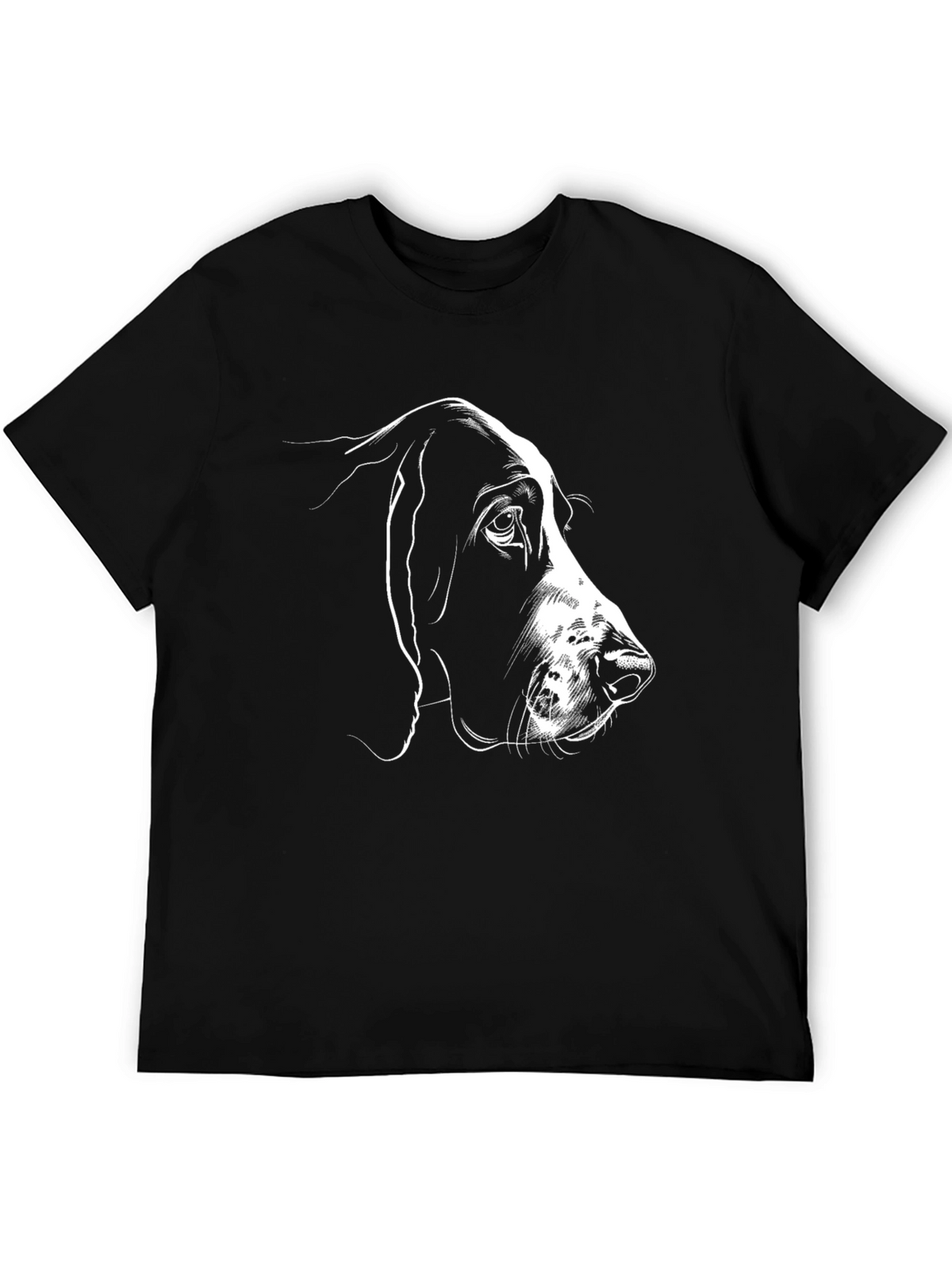 Dog Sketch T-Shirt - Black Cotton Tee