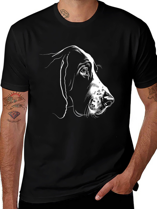 Dog Sketch T-Shirt - Black Cotton Tee
