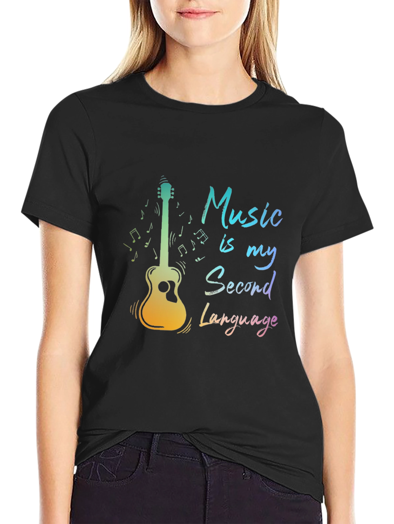 Music is My Second Language Graphic Tee