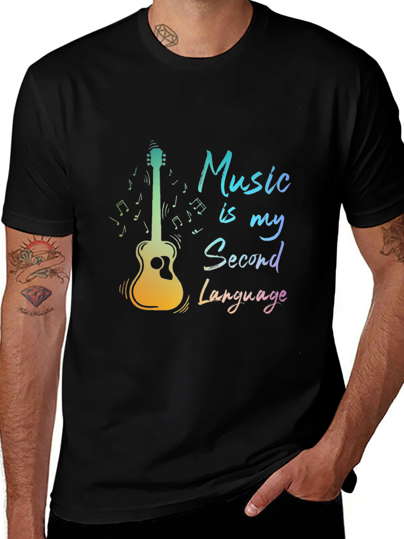 Music is My Second Language Graphic Tee