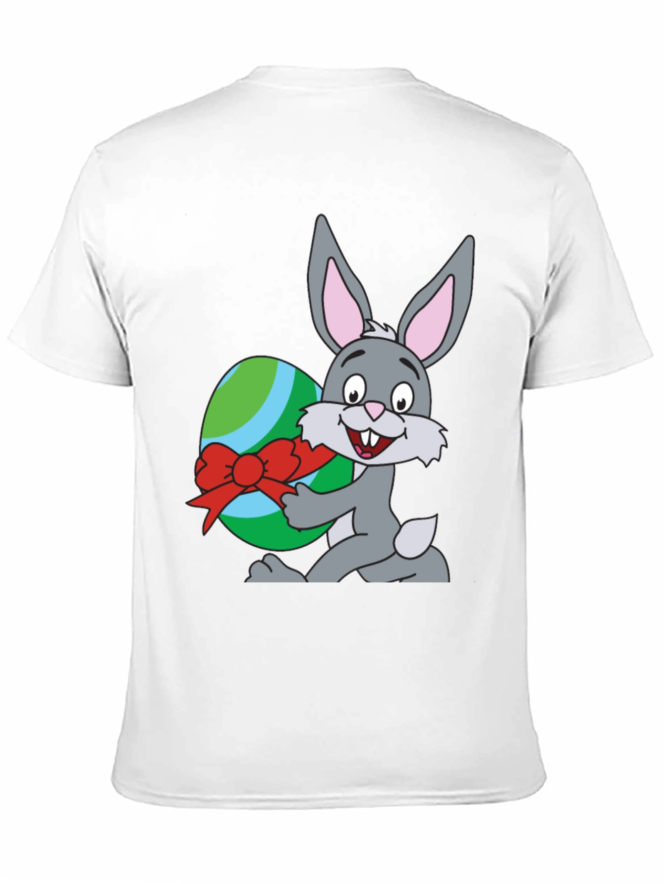 Easter Bunny & Egg Graphic T-Shirt - Black