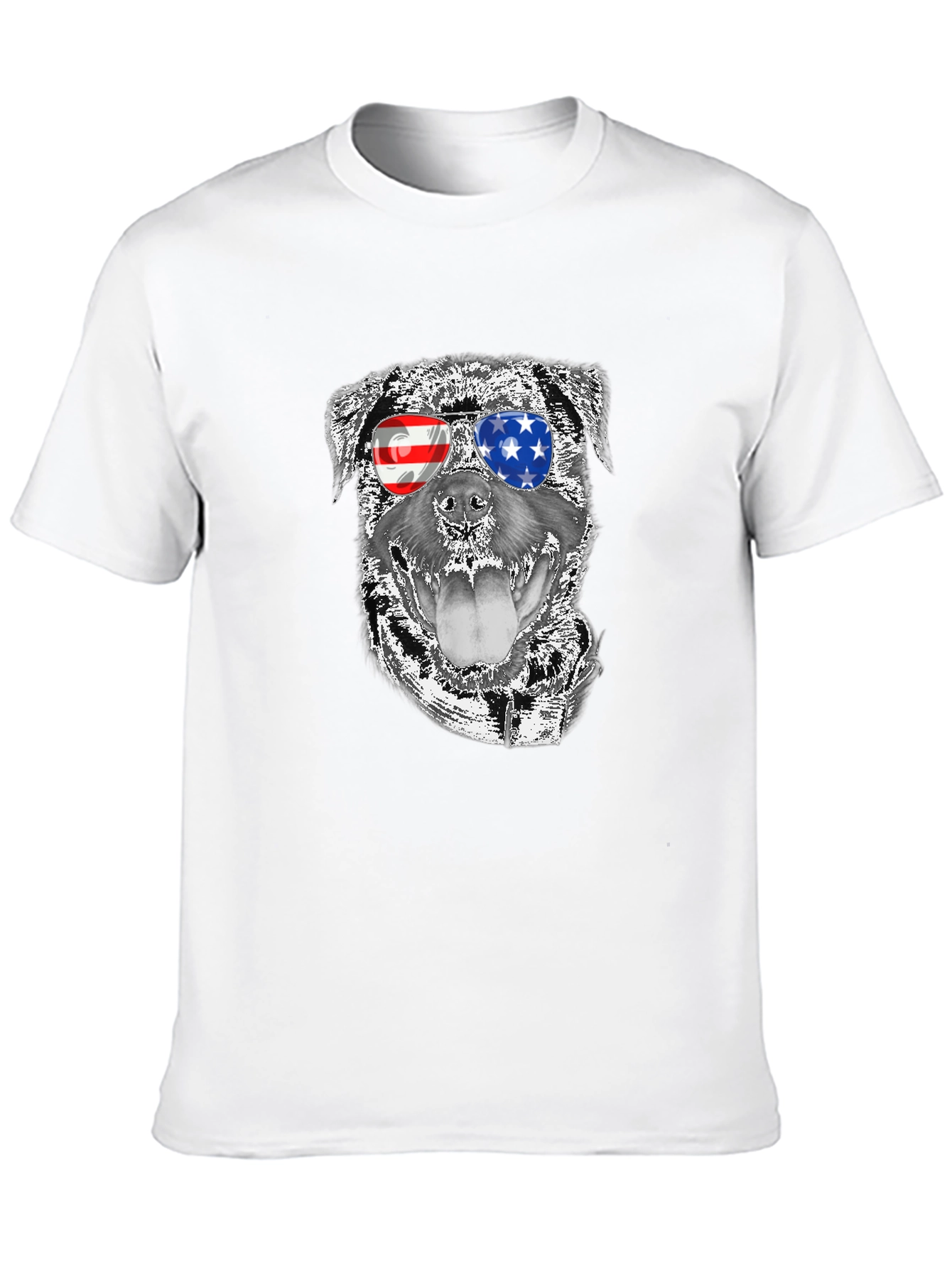 Cool Dog Patriotic USA Flag Shades T-Shirt