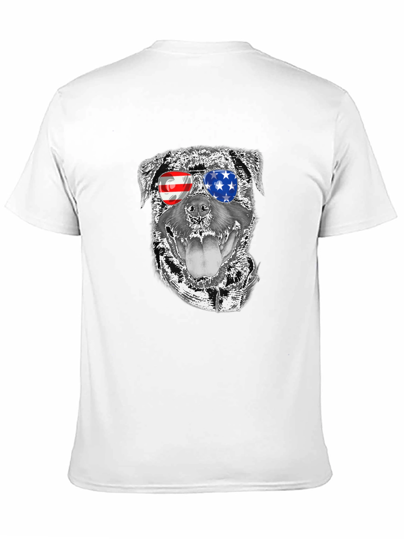 Cool Dog Patriotic USA Flag Shades T-Shirt