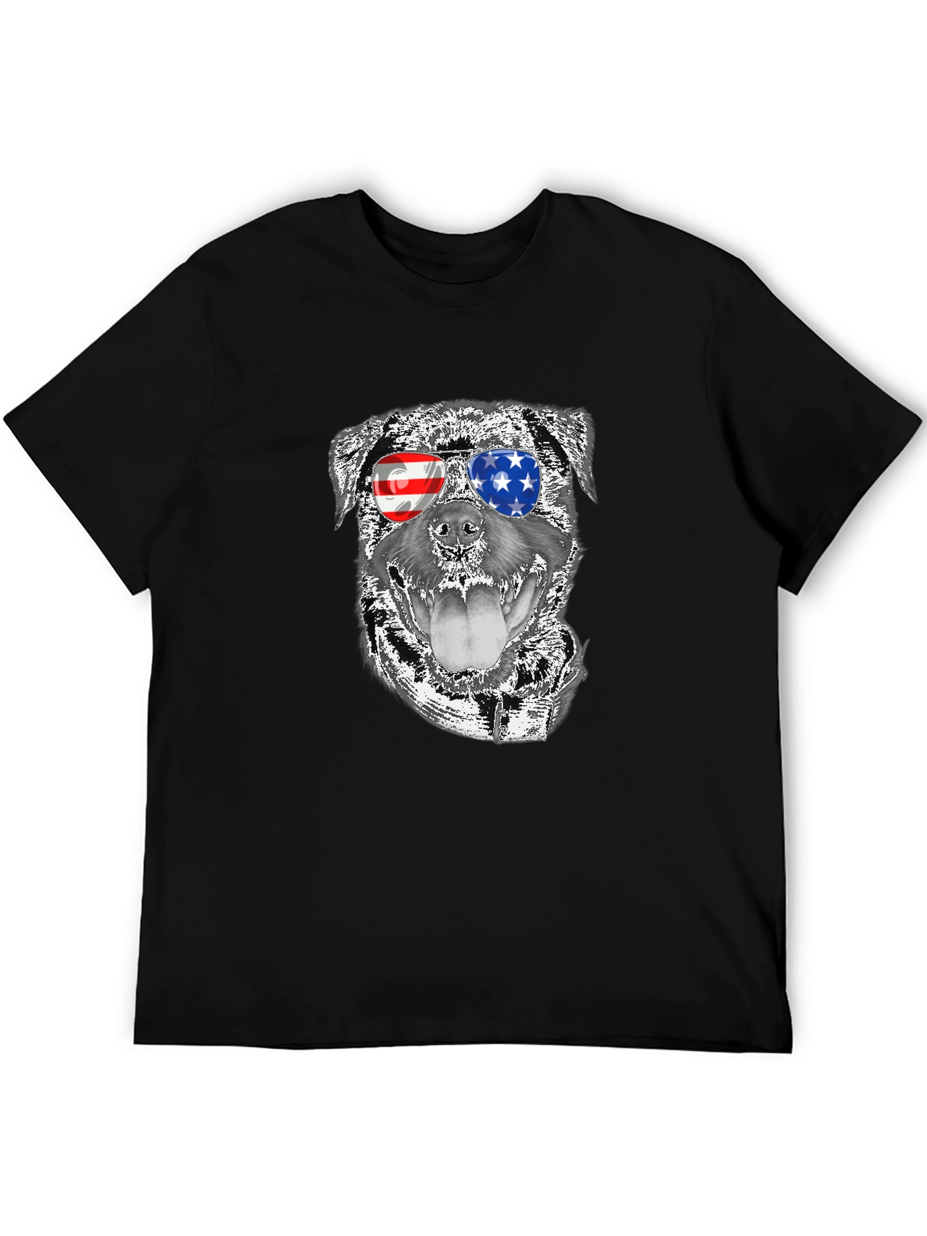 Cool Dog Patriotic USA Flag Shades T-Shirt