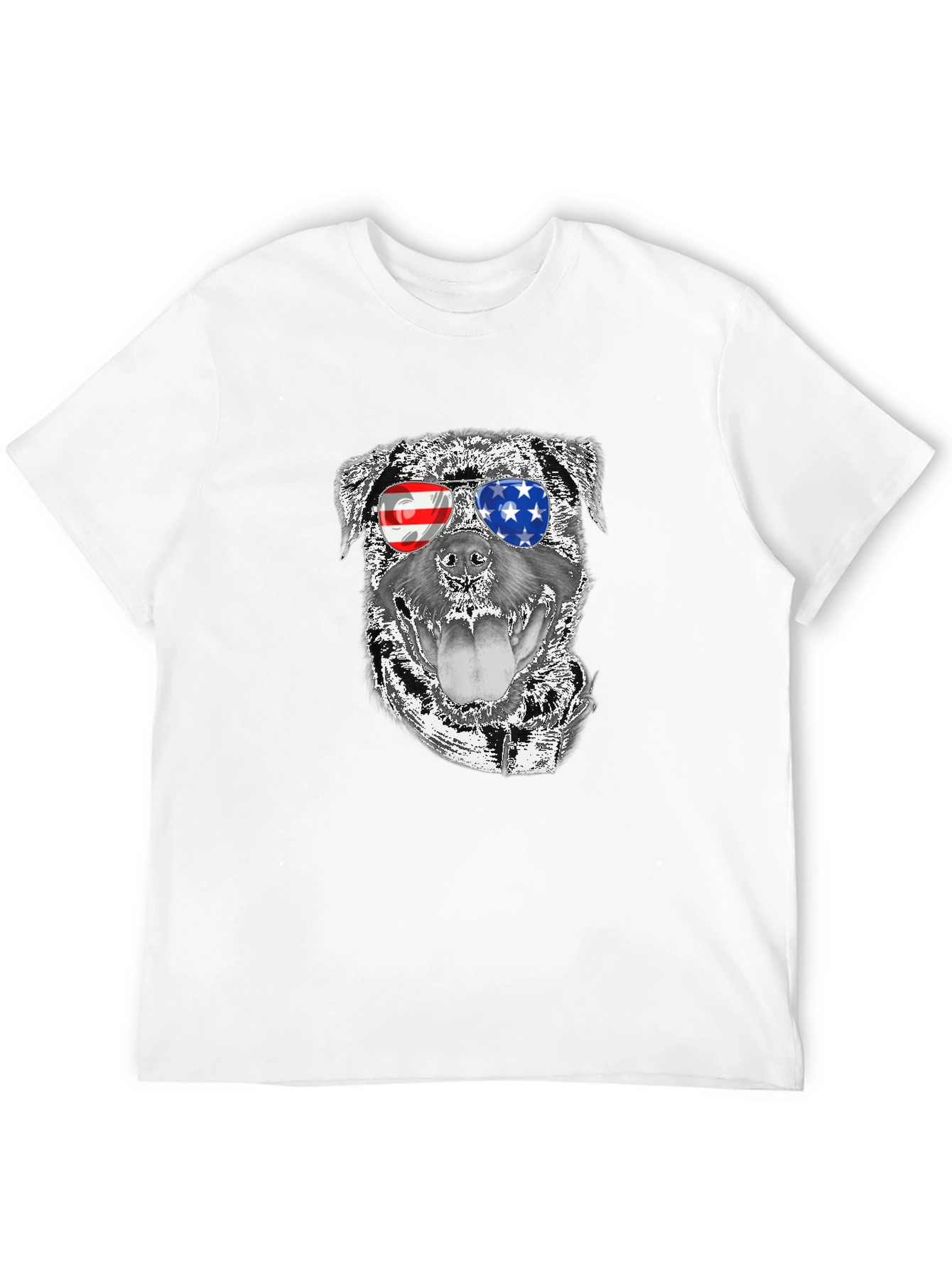 Cool Dog Patriotic USA Flag Shades T-Shirt