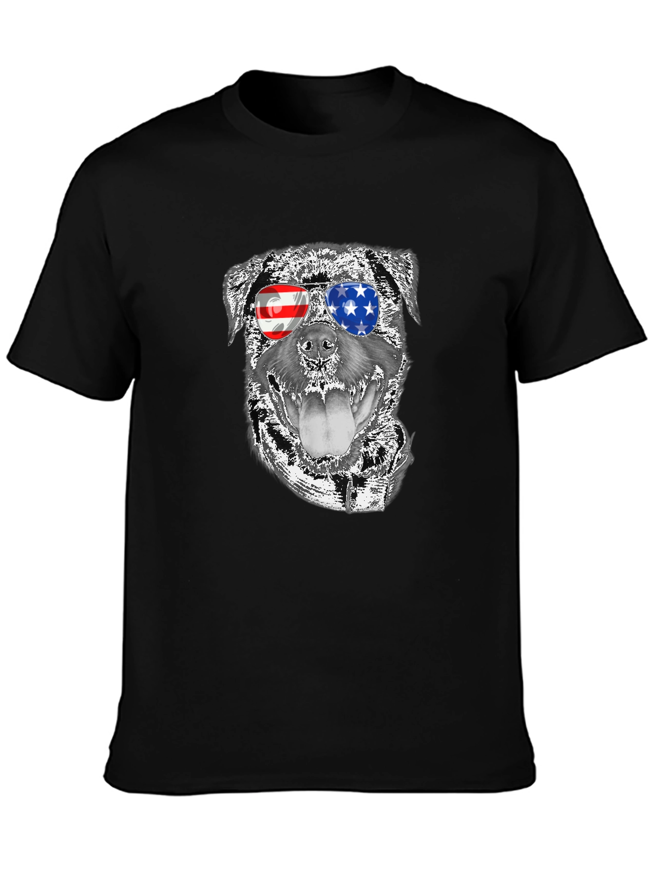 Cool Dog Patriotic USA Flag Shades T-Shirt
