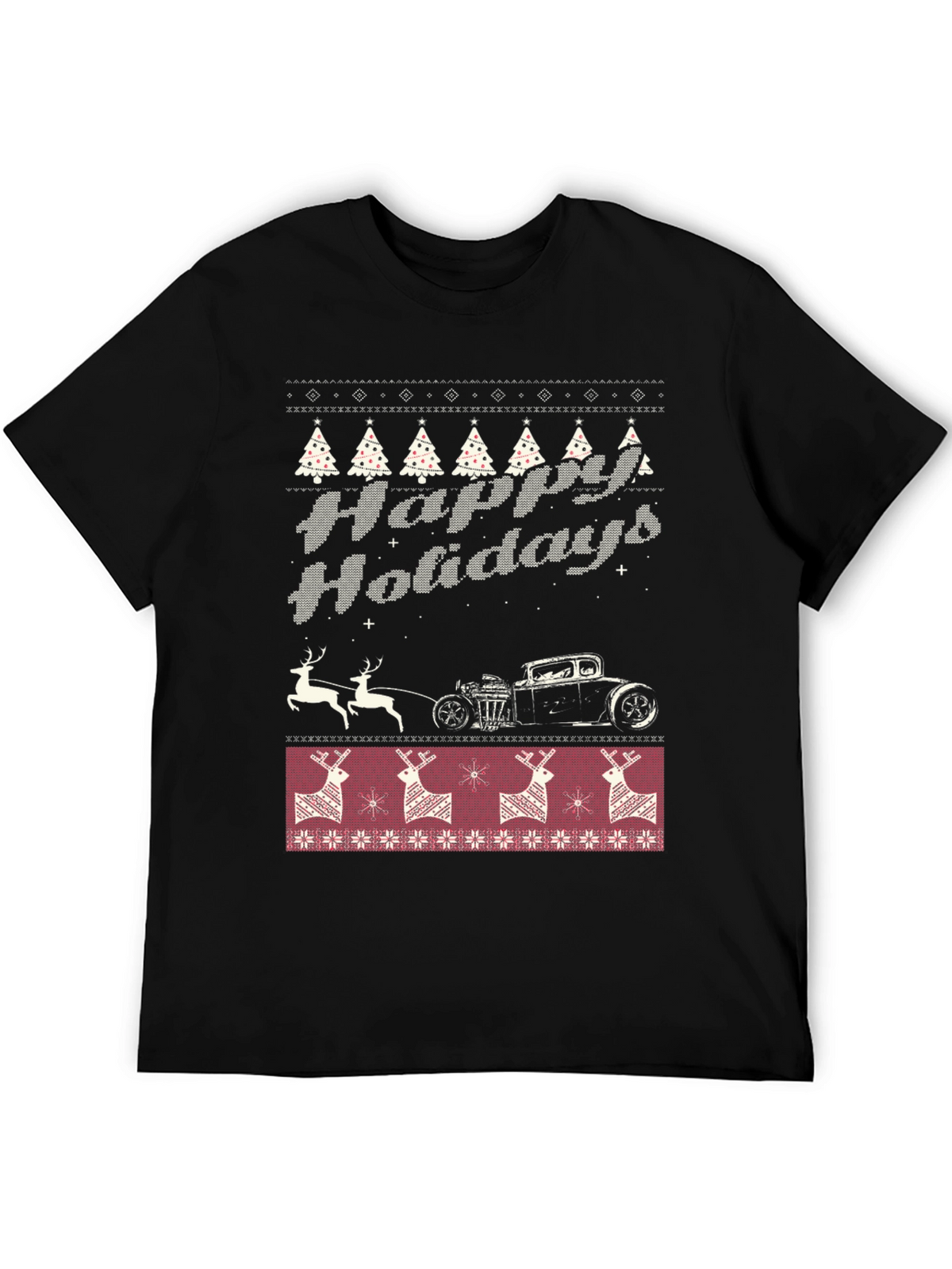 Happy Holidays Hot Rod Christmas T-Shirt