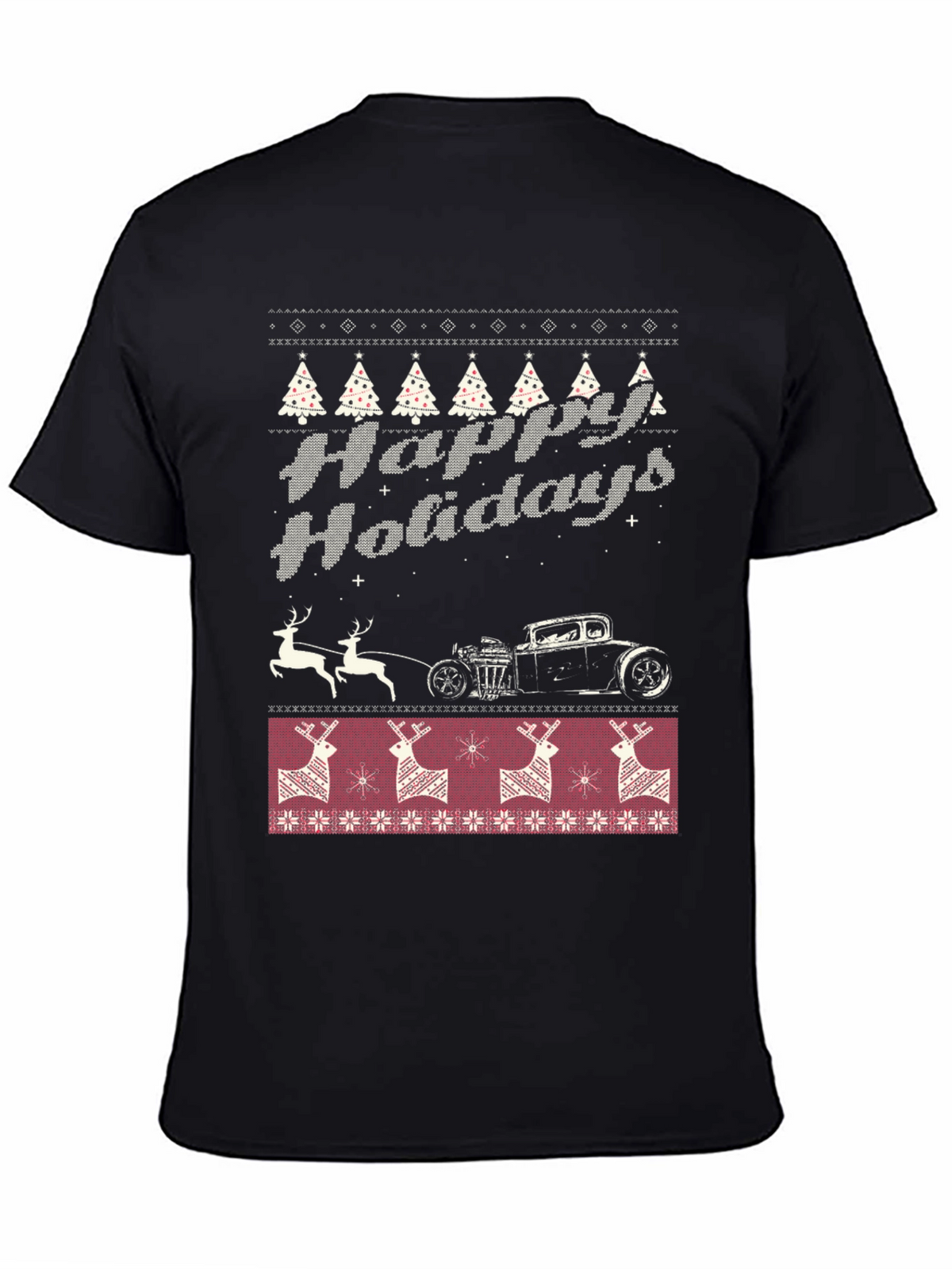 Happy Holidays Hot Rod Christmas T-Shirt