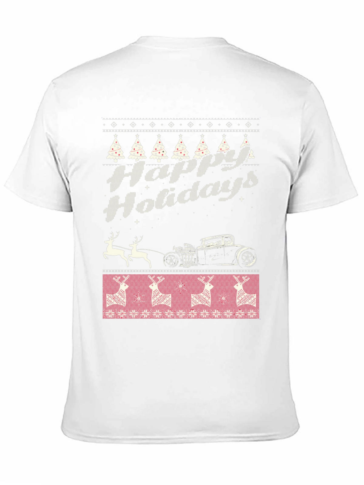 Happy Holidays Hot Rod Christmas T-Shirt