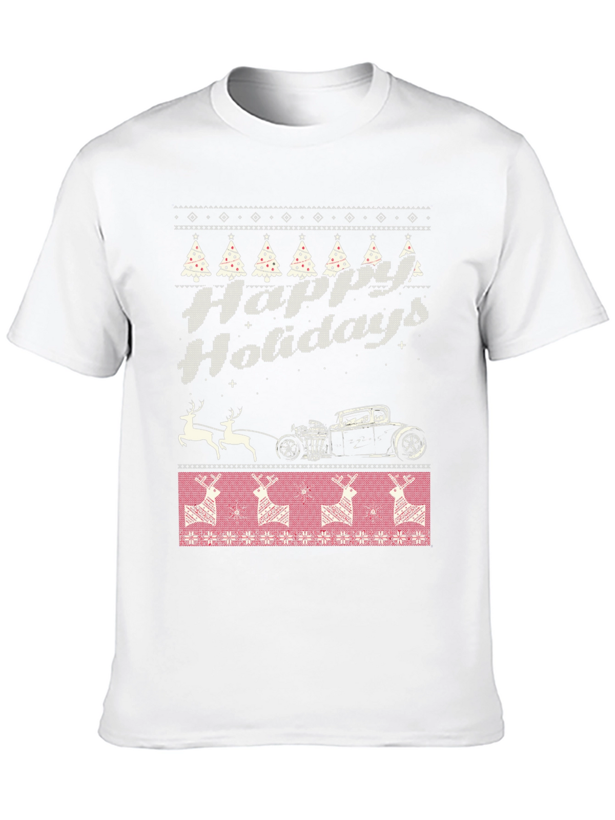 Happy Holidays Hot Rod Christmas T-Shirt