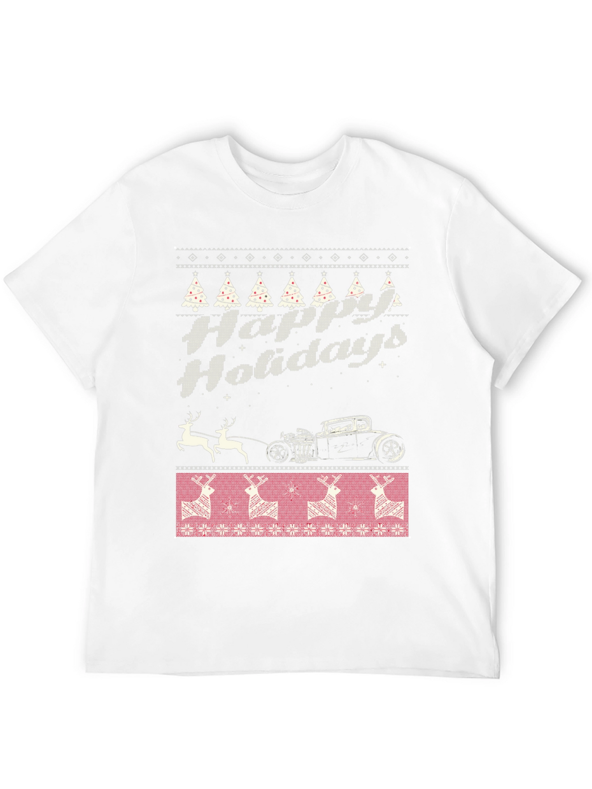 Happy Holidays Hot Rod Christmas T-Shirt