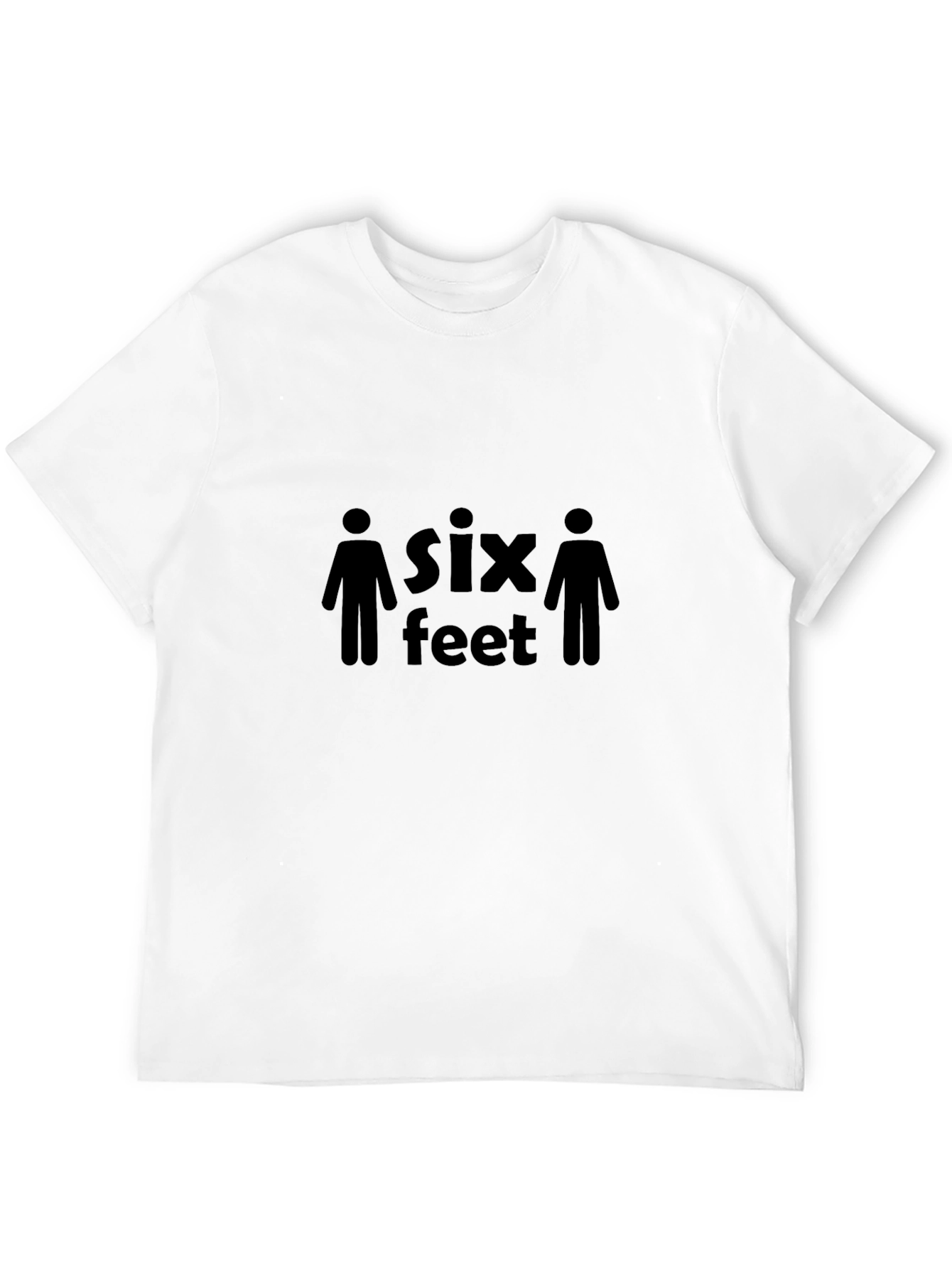Six Feet Social Distancing T-Shirt - Black