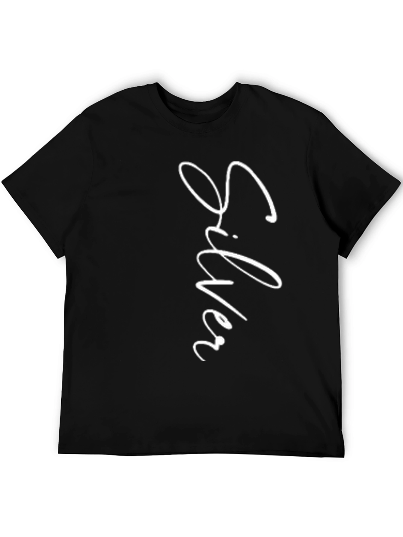 Silver Script Black Tee Shirt