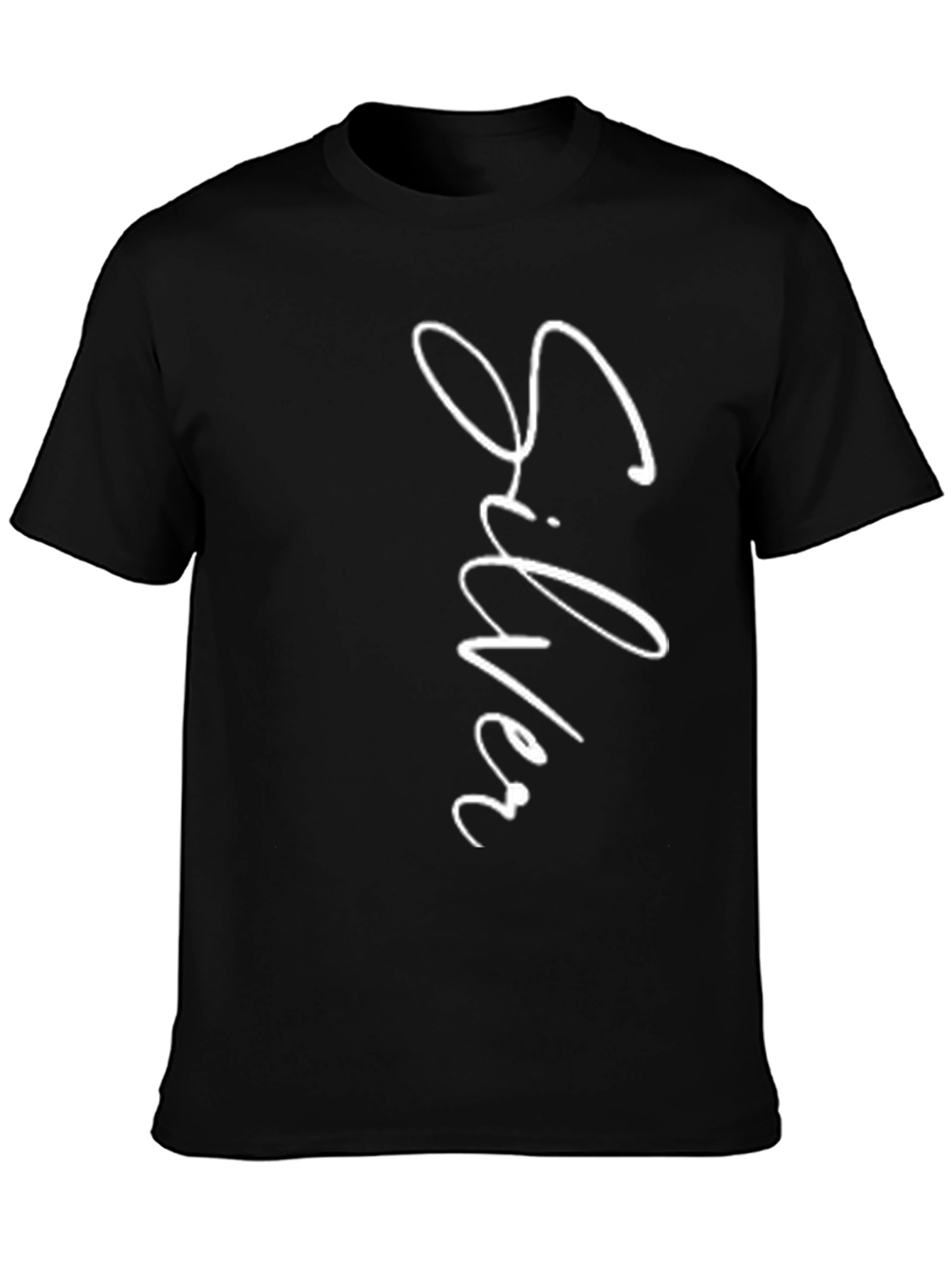 Silver Script Black Tee Shirt