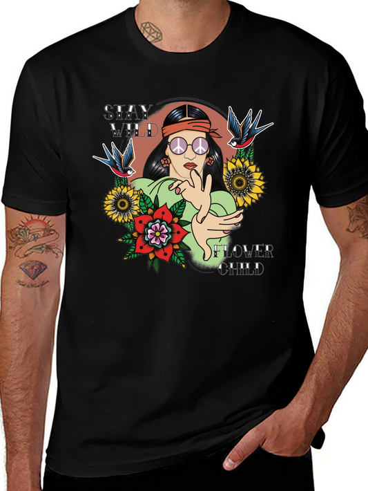Stay Wild Flower Child Graphic T-Shirt