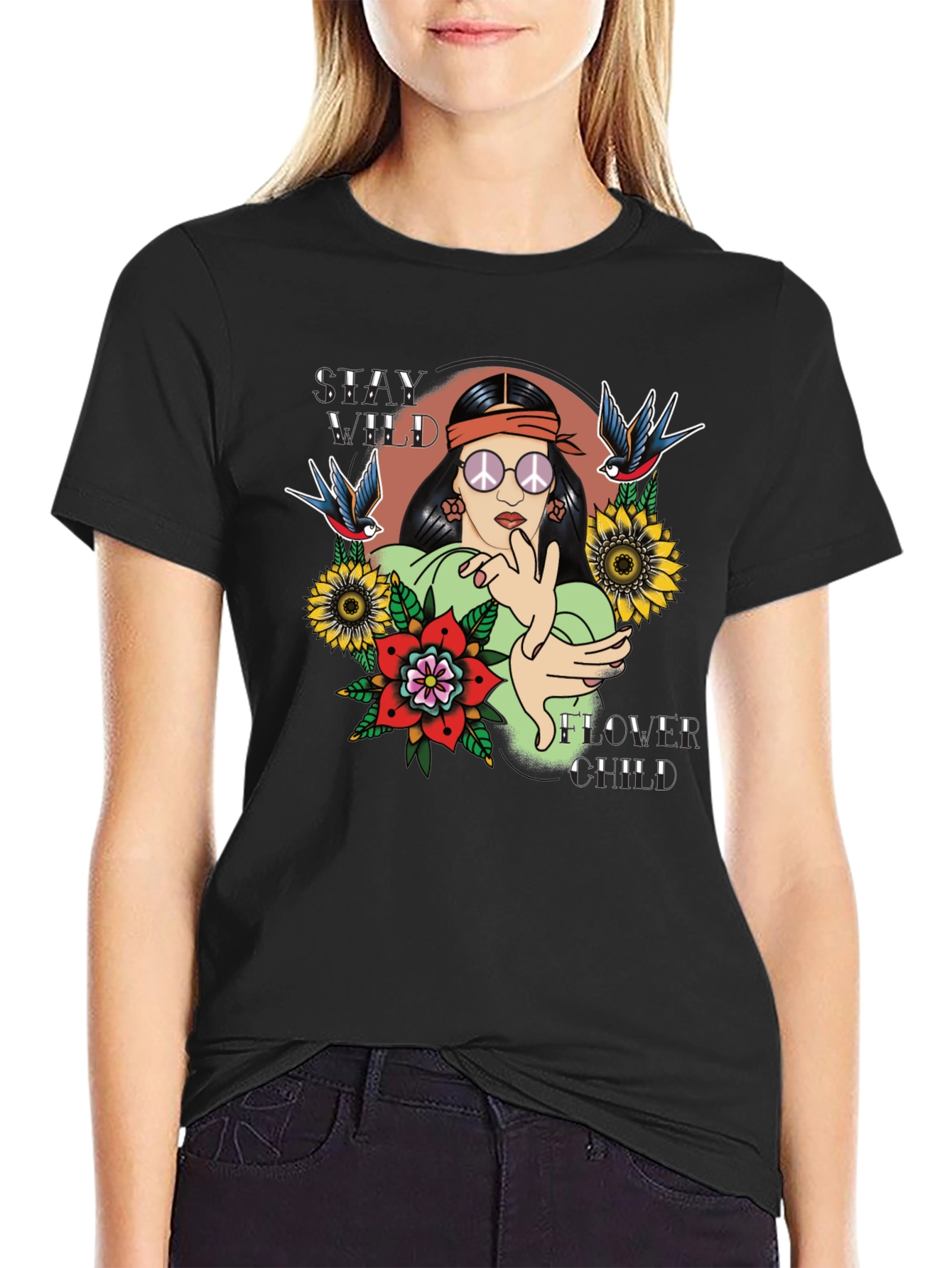 Stay Wild Flower Child Graphic T-Shirt