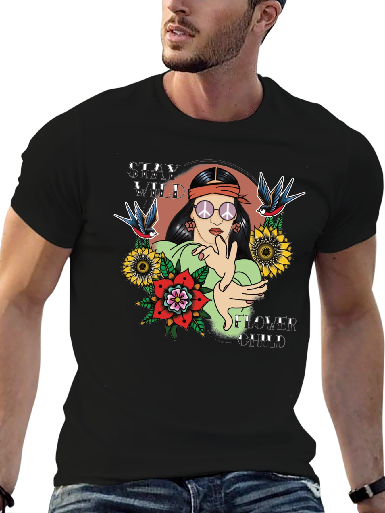 Stay Wild Flower Child Graphic T-Shirt
