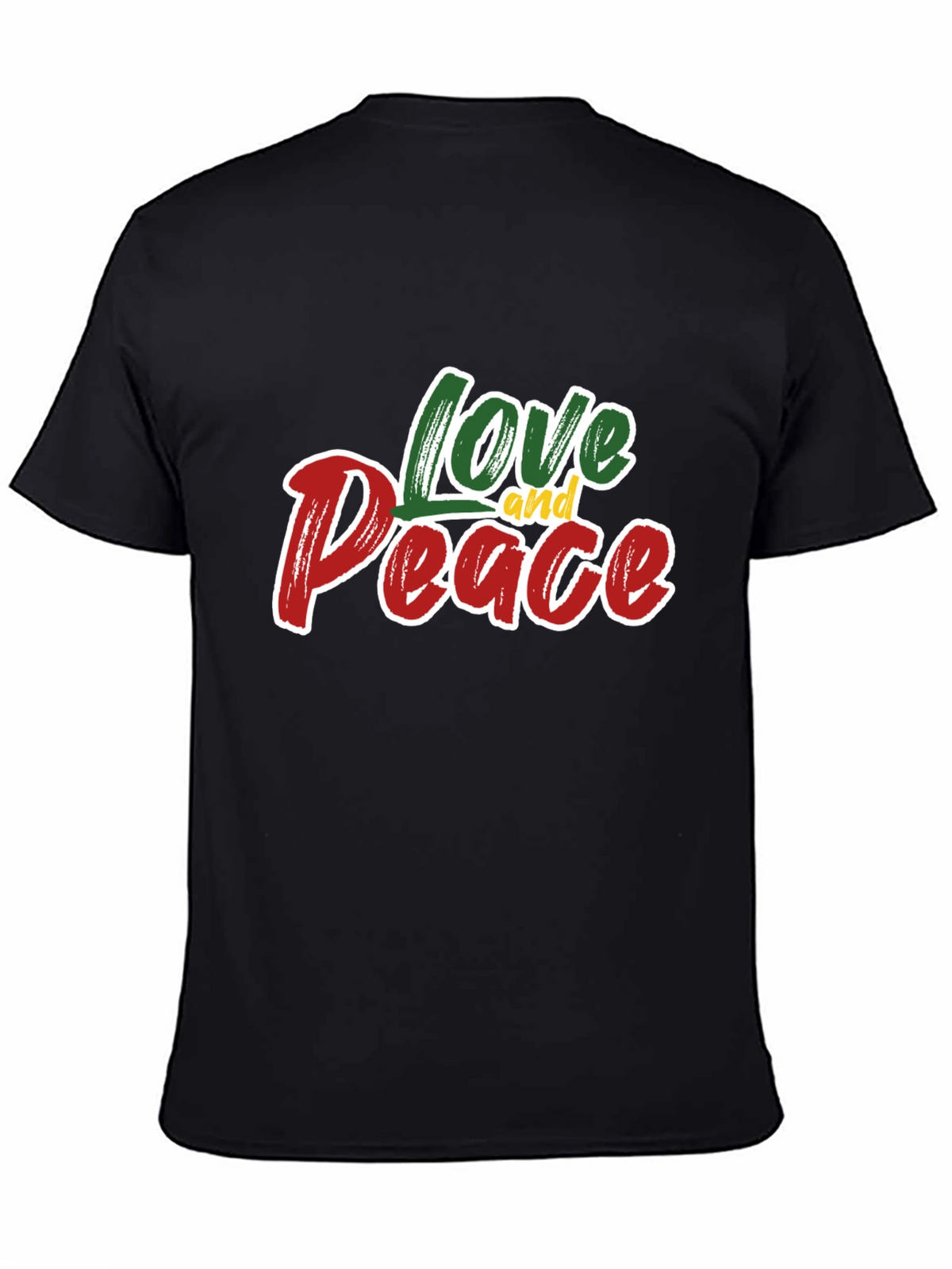 Love and Peace Graphic T-Shirt - Stylish Black Tee