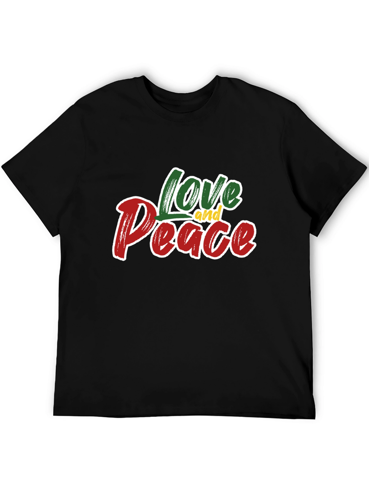 Love and Peace Graphic T-Shirt - Stylish Black Tee
