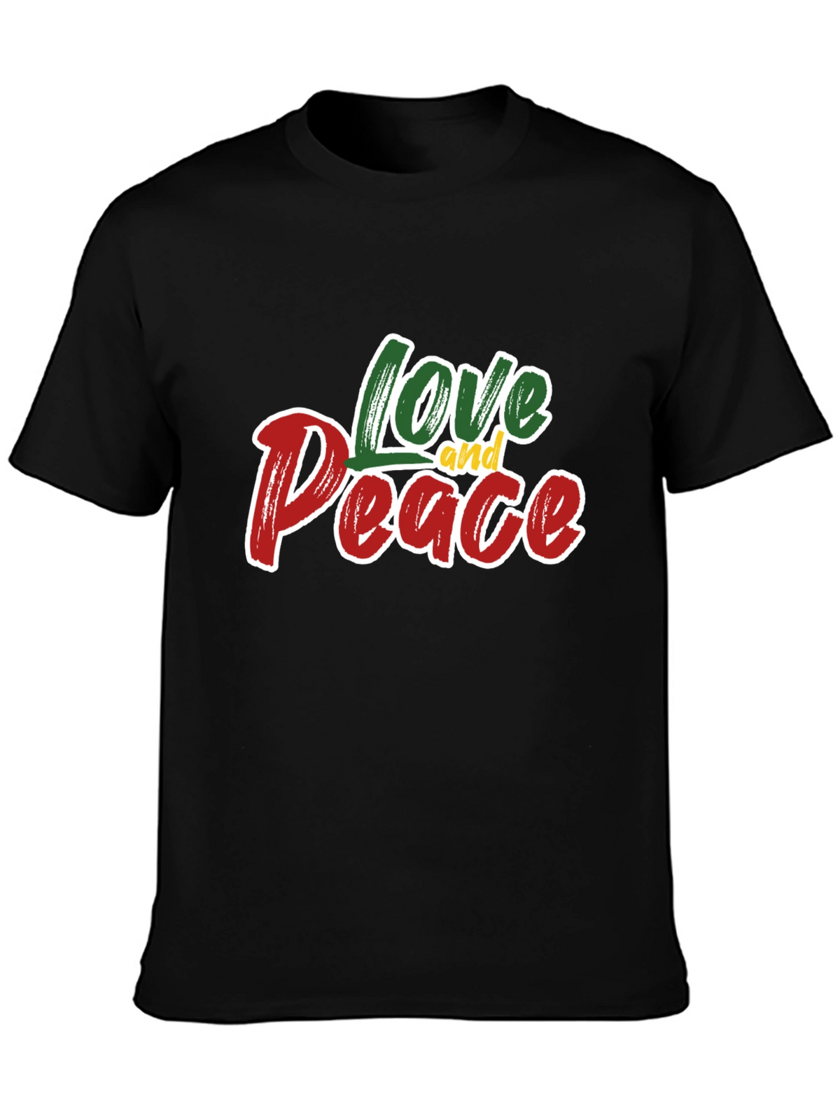 Love and Peace Graphic T-Shirt - Stylish Black Tee