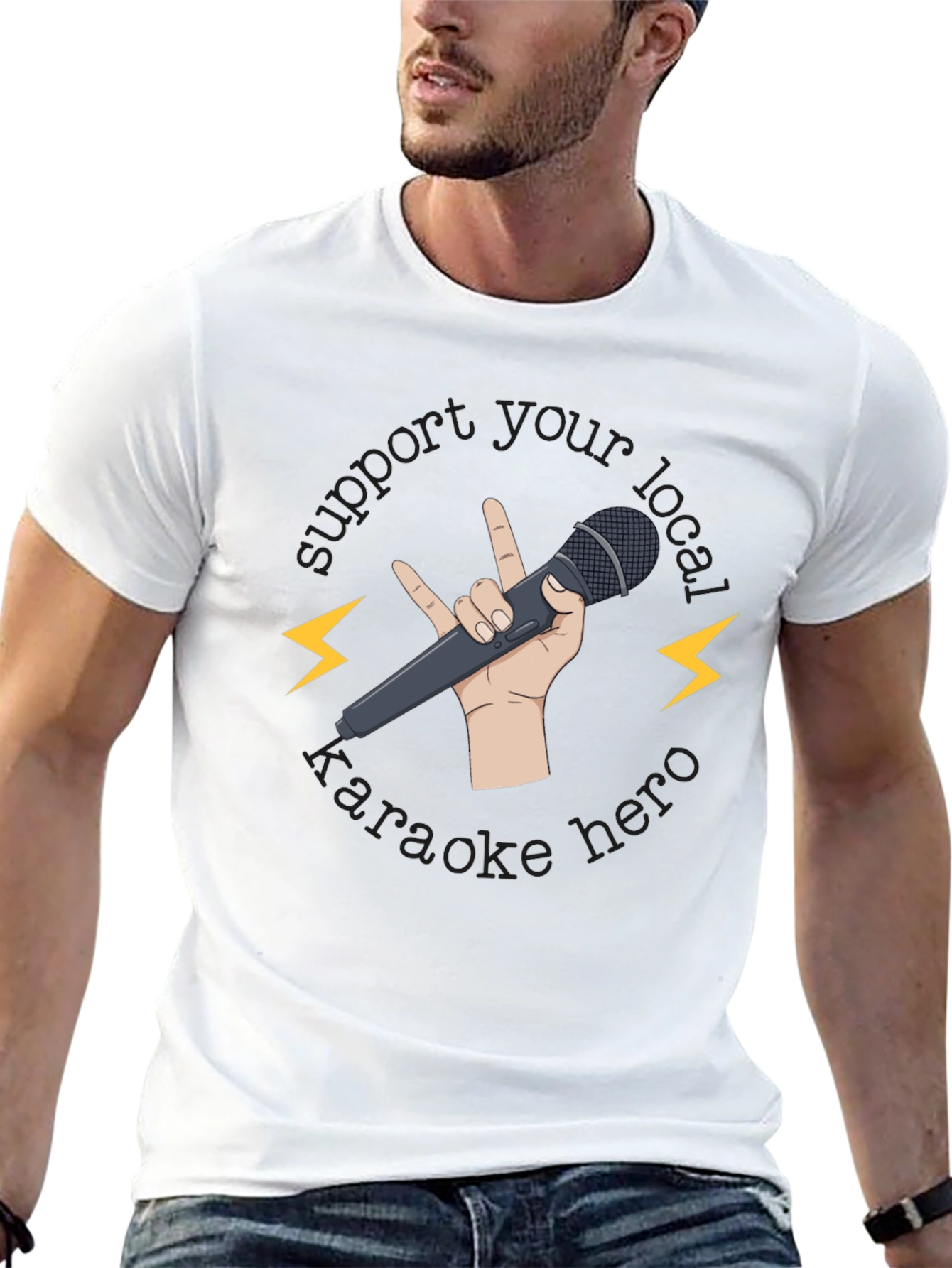Support Your Local Karaoke Hero Graphic Tee
