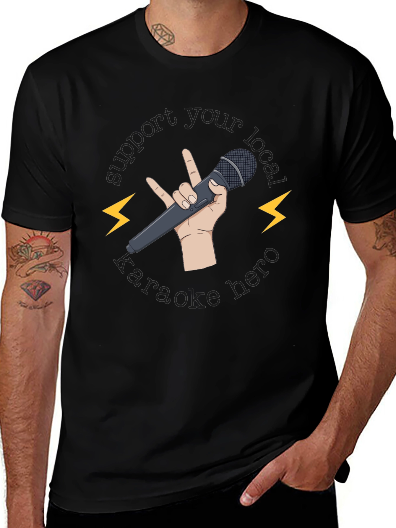 Support Your Local Karaoke Hero Graphic Tee