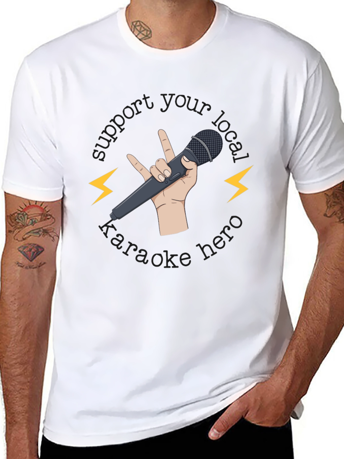 Support Your Local Karaoke Hero Graphic Tee