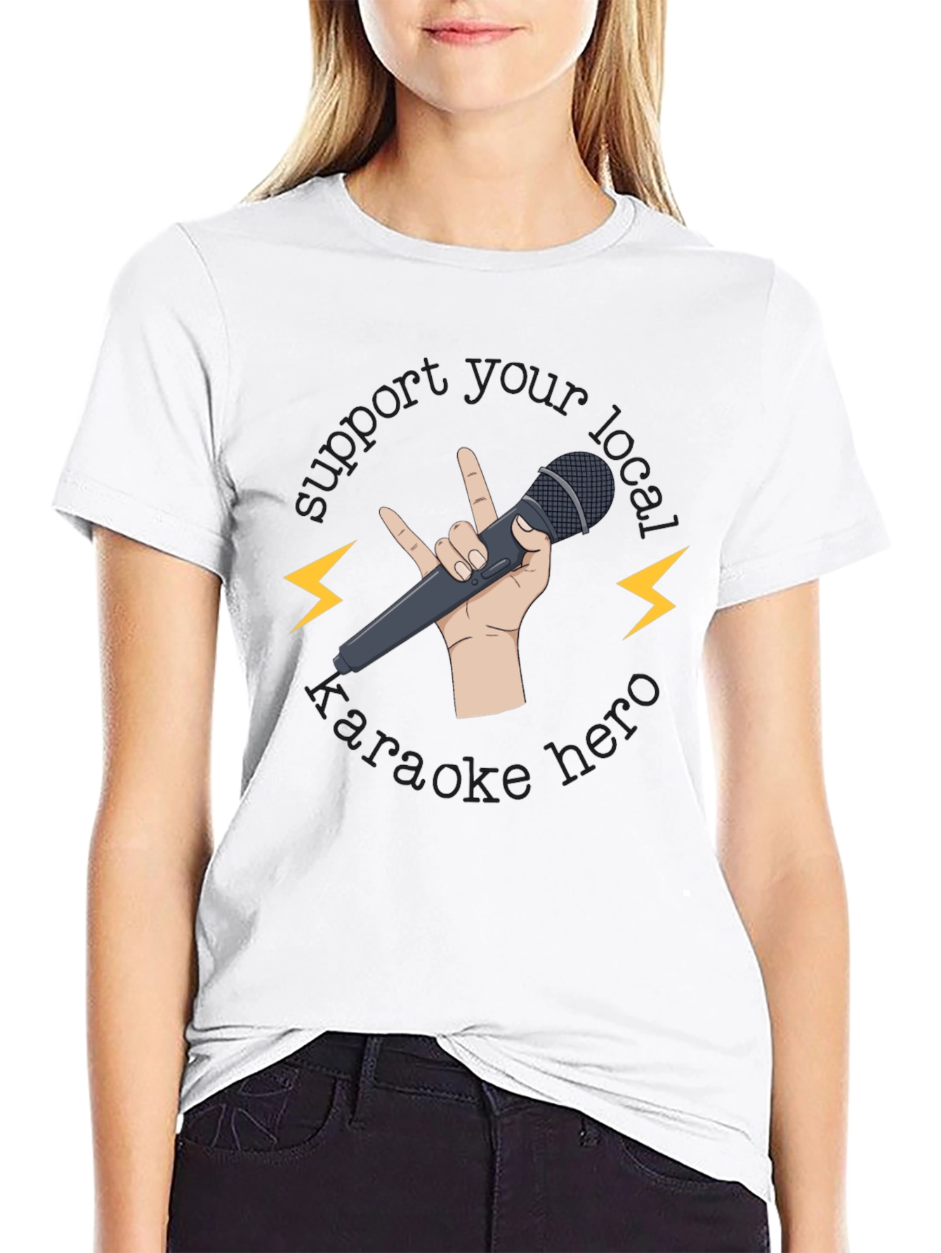 Support Your Local Karaoke Hero Graphic Tee