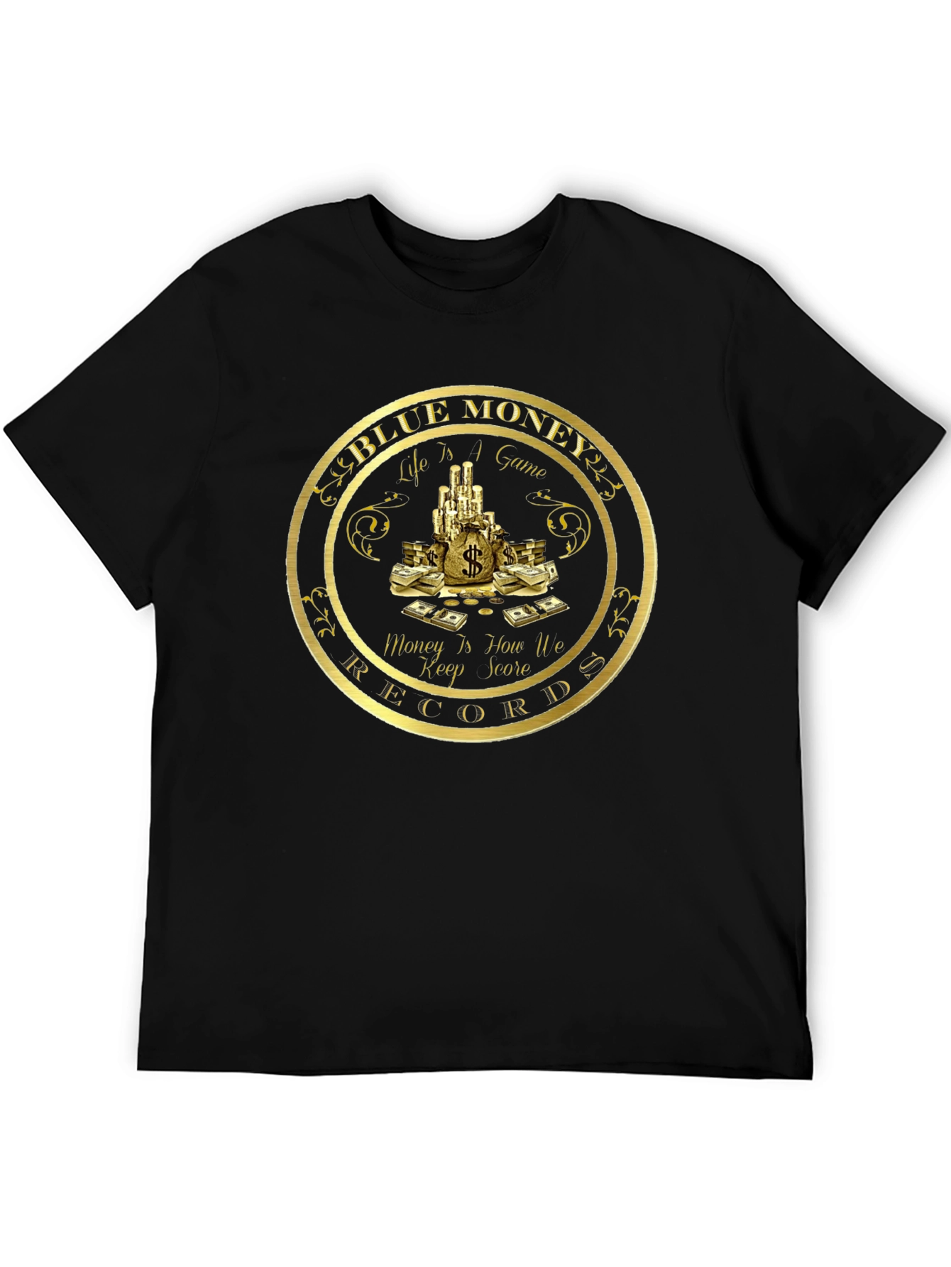 Blue Money Records Black T-Shirt