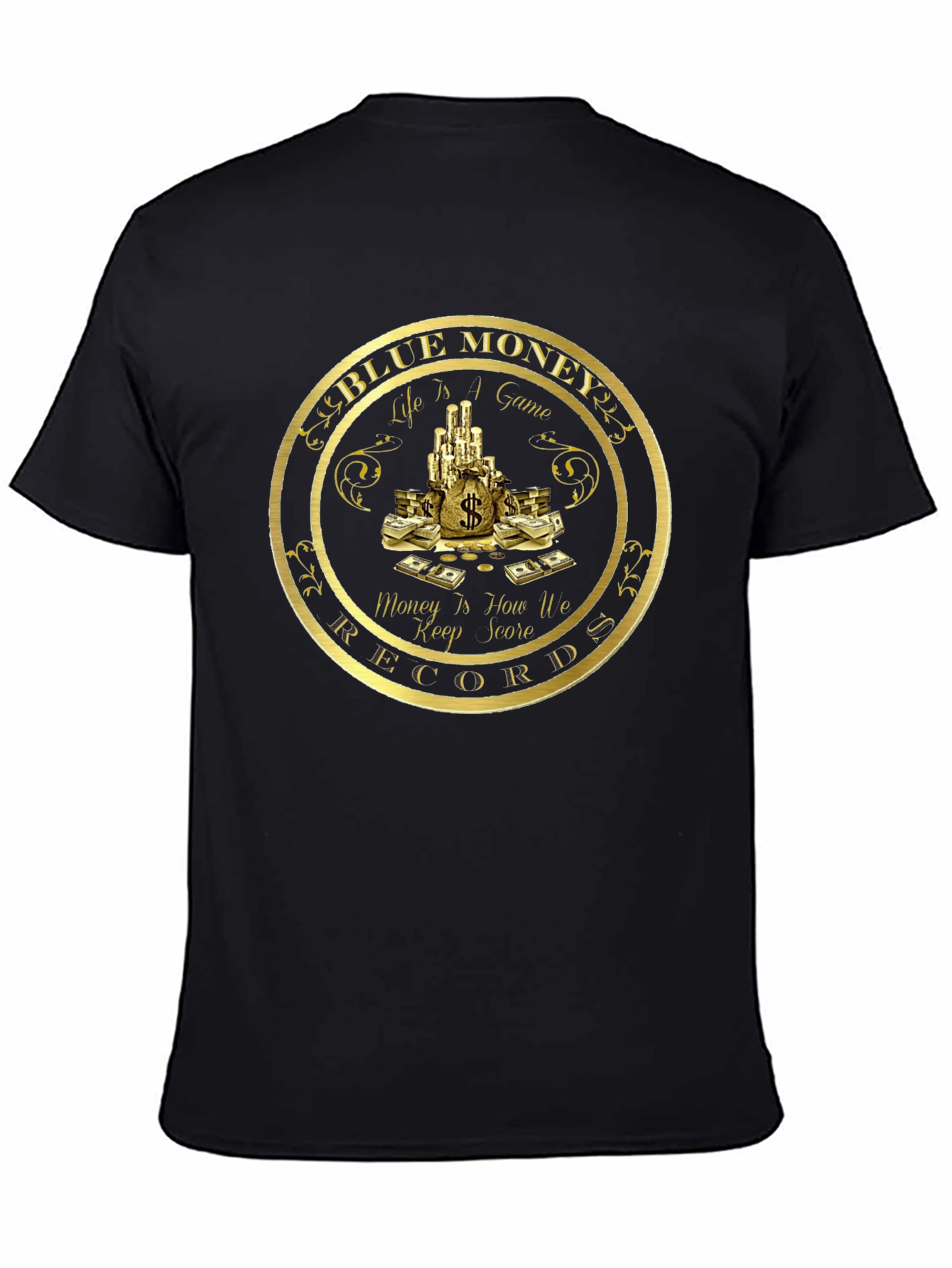 Blue Money Records Black T-Shirt