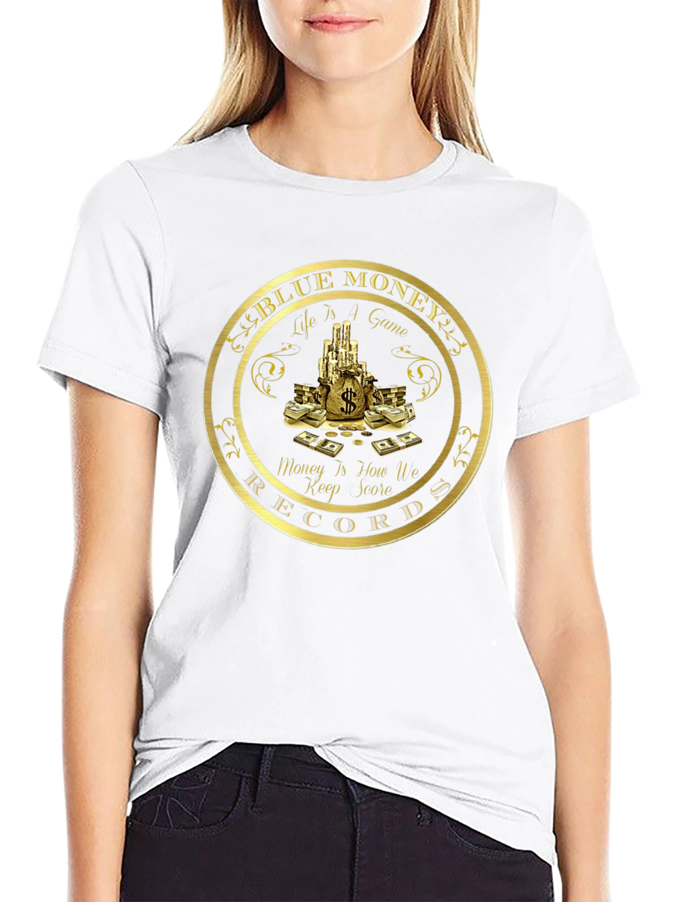 Blue Money Records Black T-Shirt